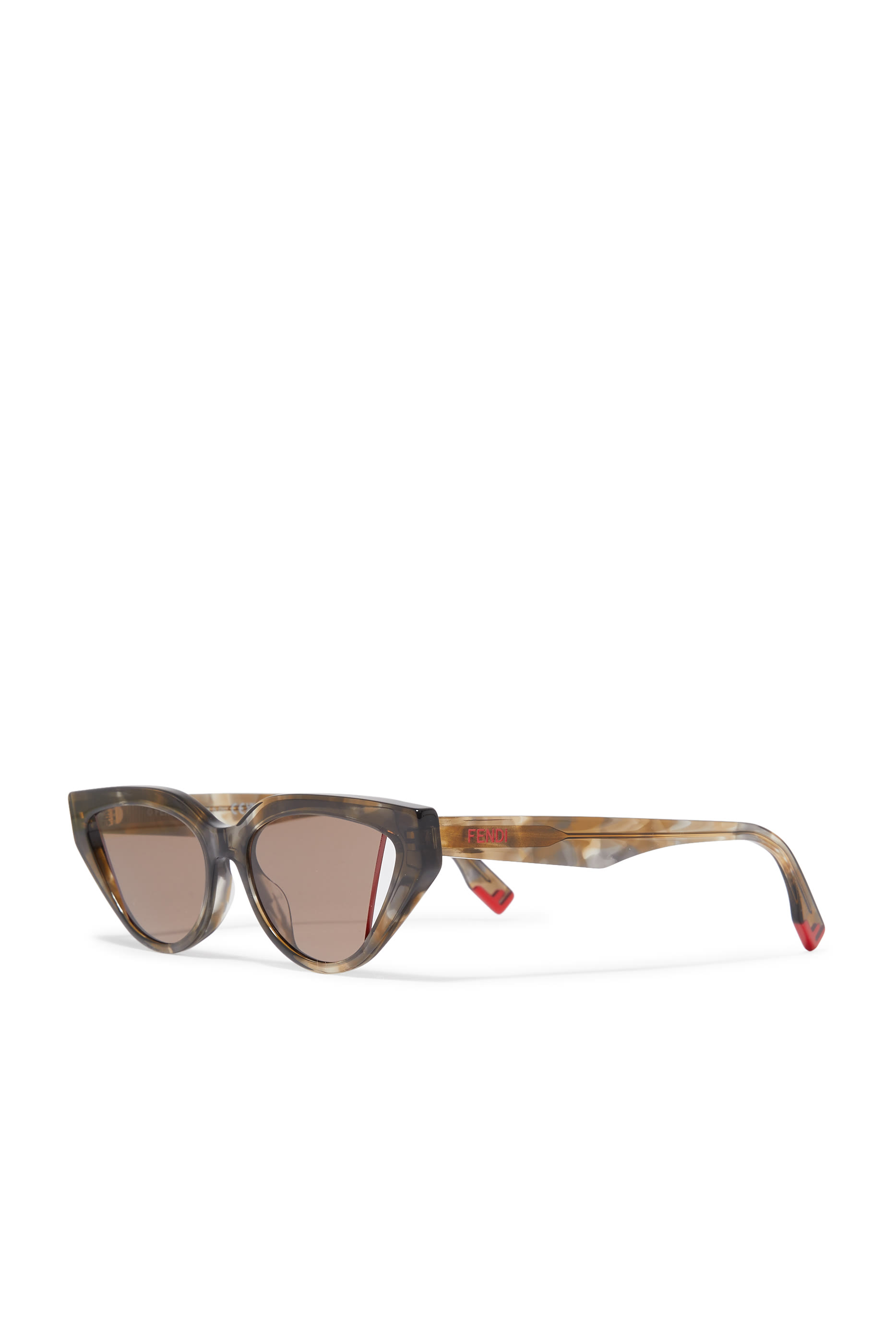Fendi Way Brown Havana Cat Eye Sunglasses