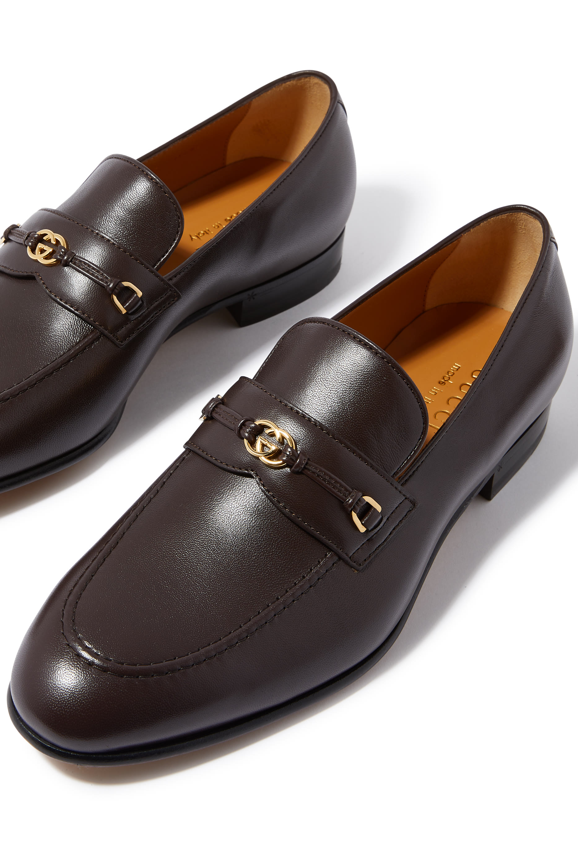 Interlocking GG Leather Loafers