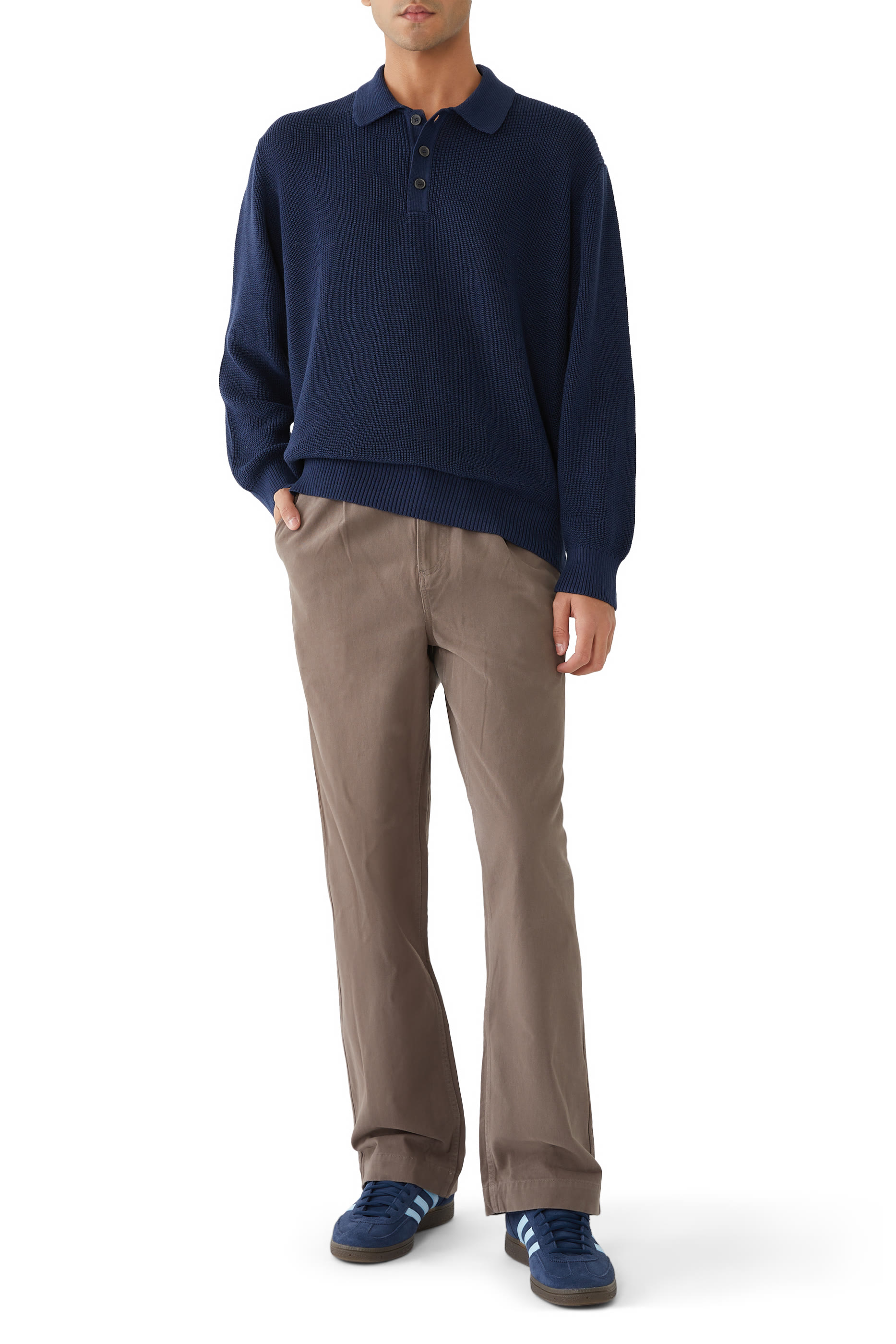Long Sleeves Slouchy Polo