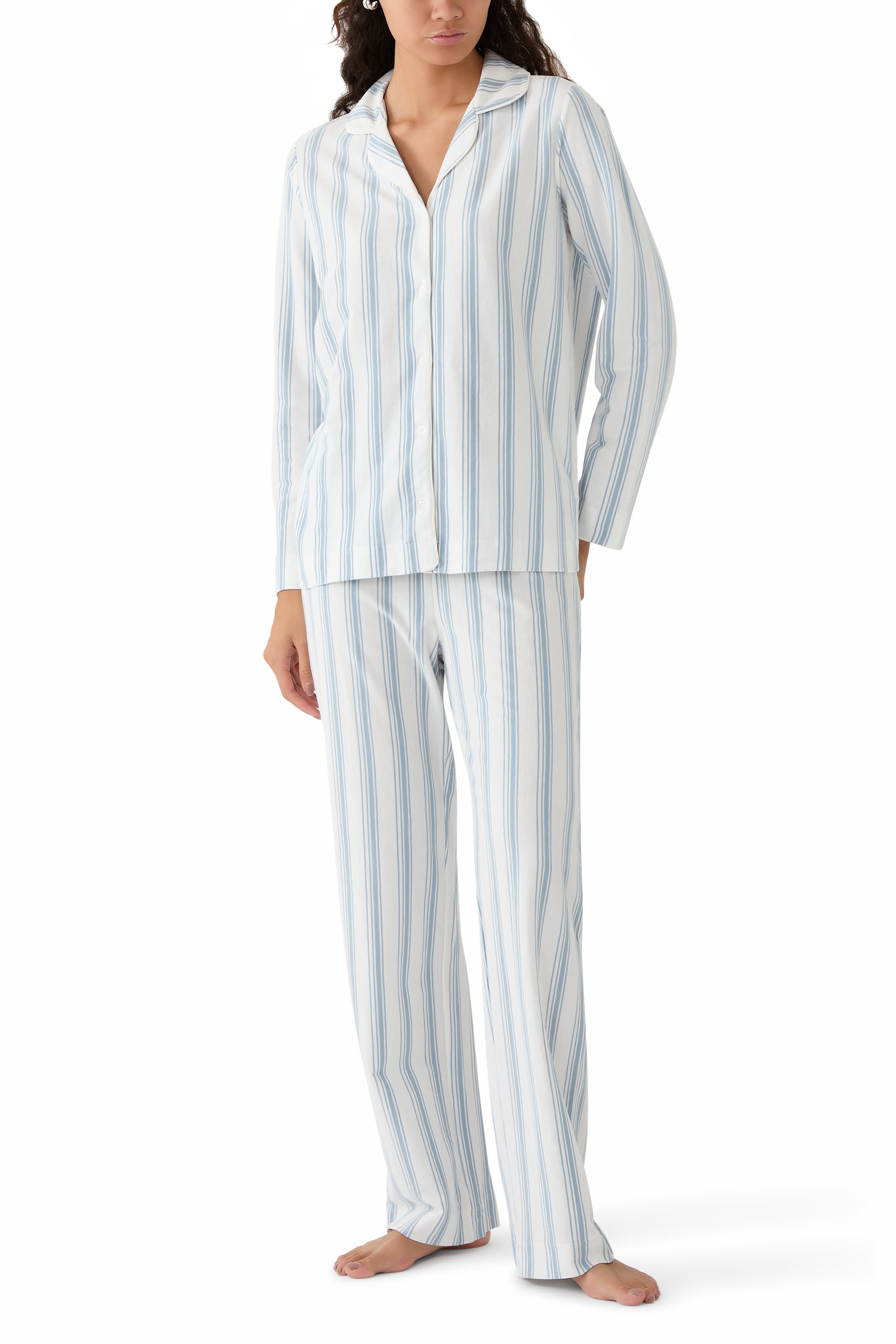 Brushed Jersey Wide Stripe Pyjama Set
