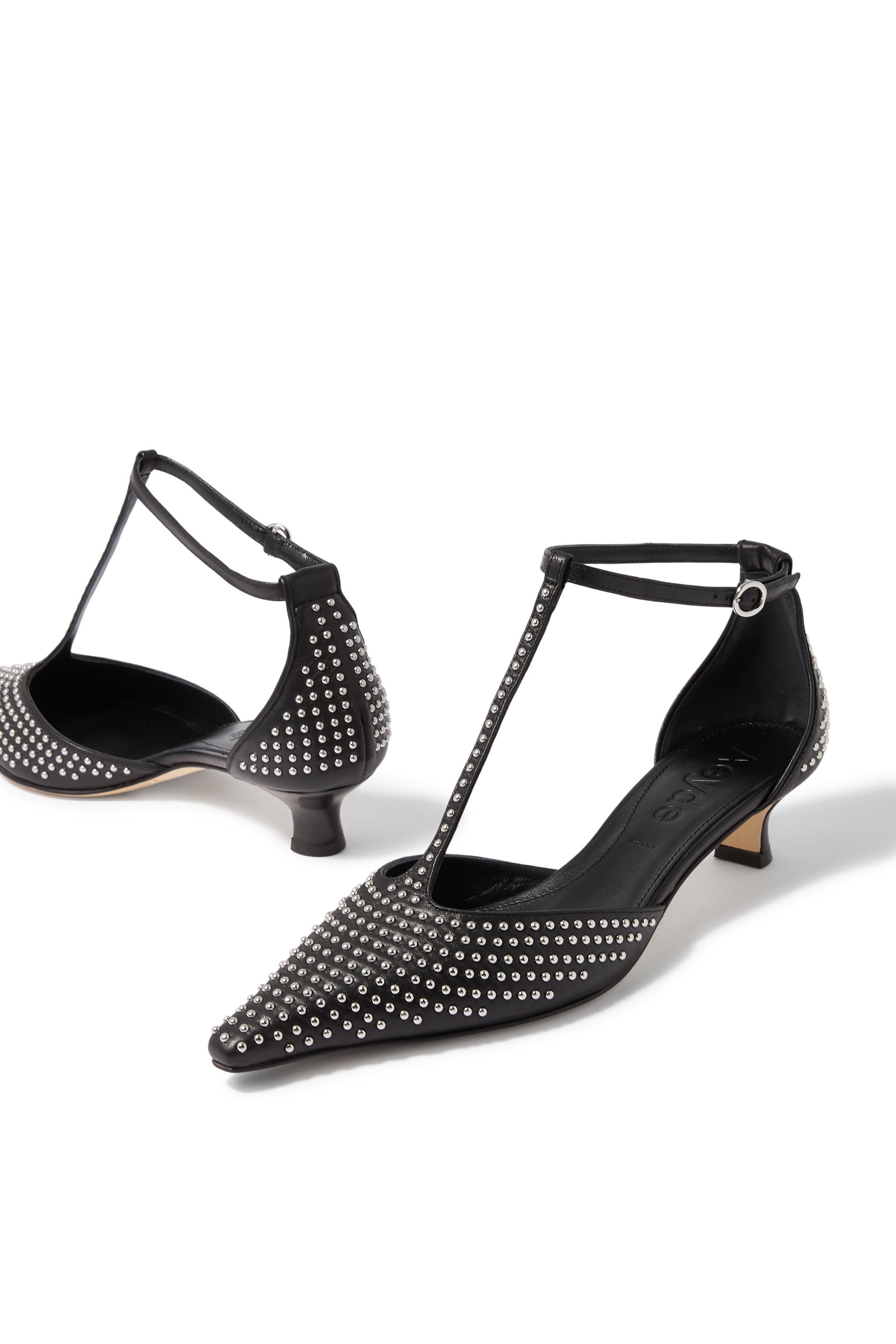 Liz Mini Stud Leather Pumps 