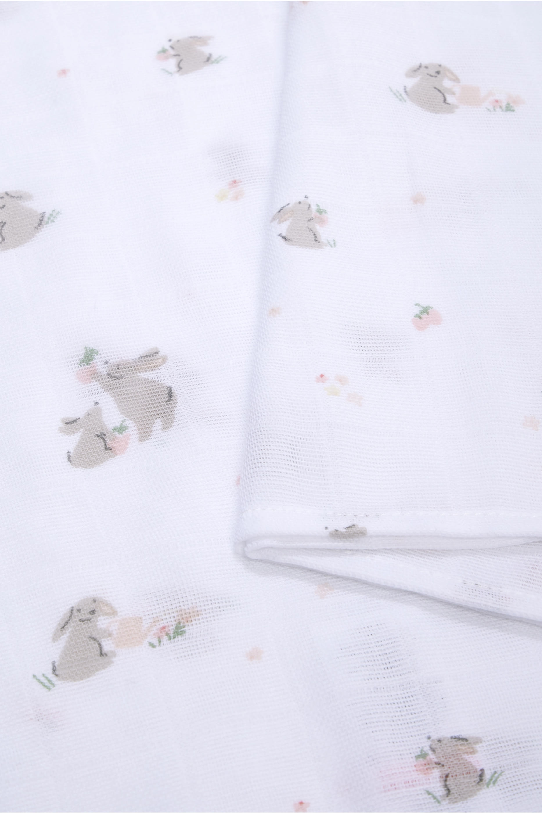 Kids Hoppy Bunny & Floral Muslins, Set of 2