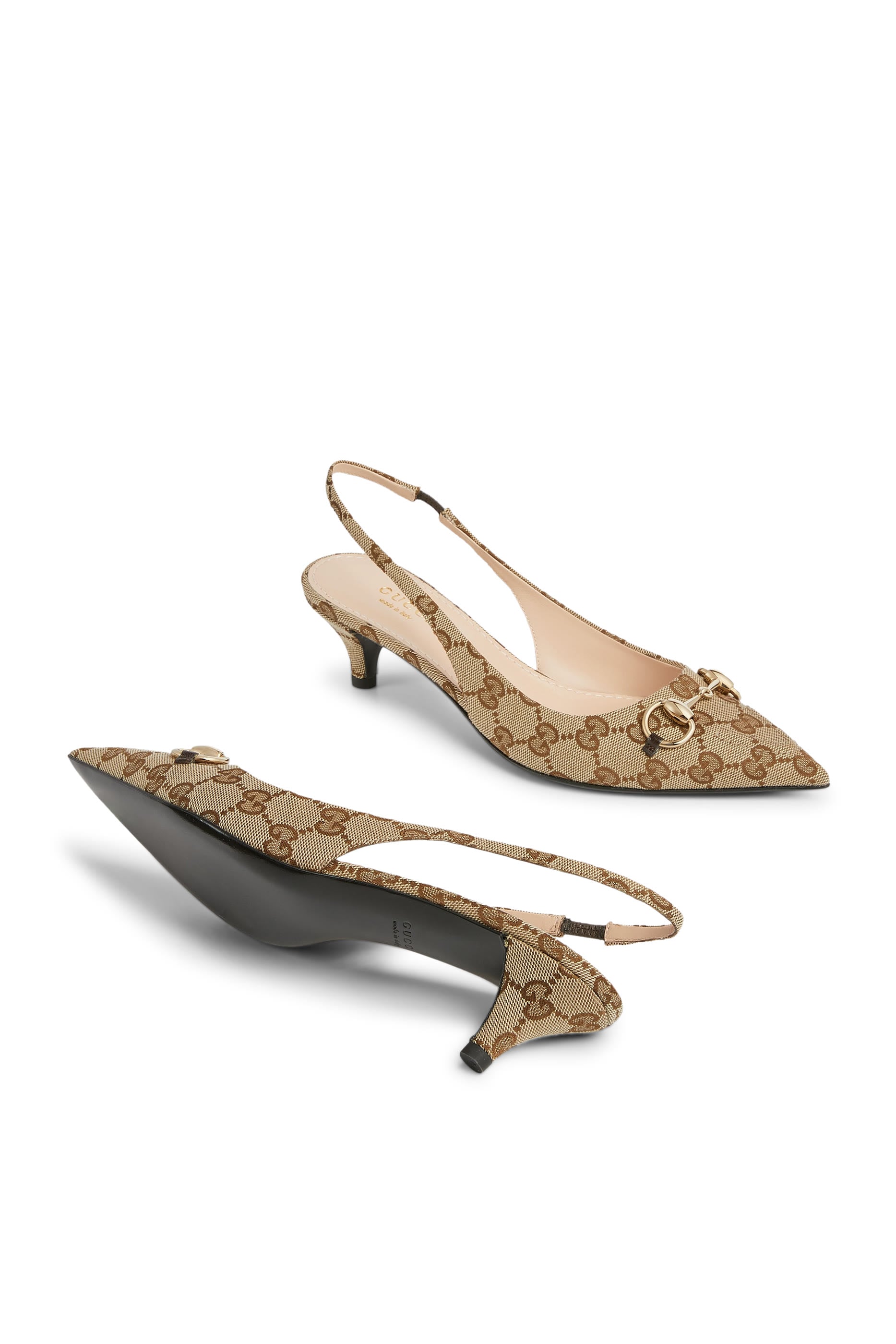 GG Canvas Slingback 45 Pump Heel