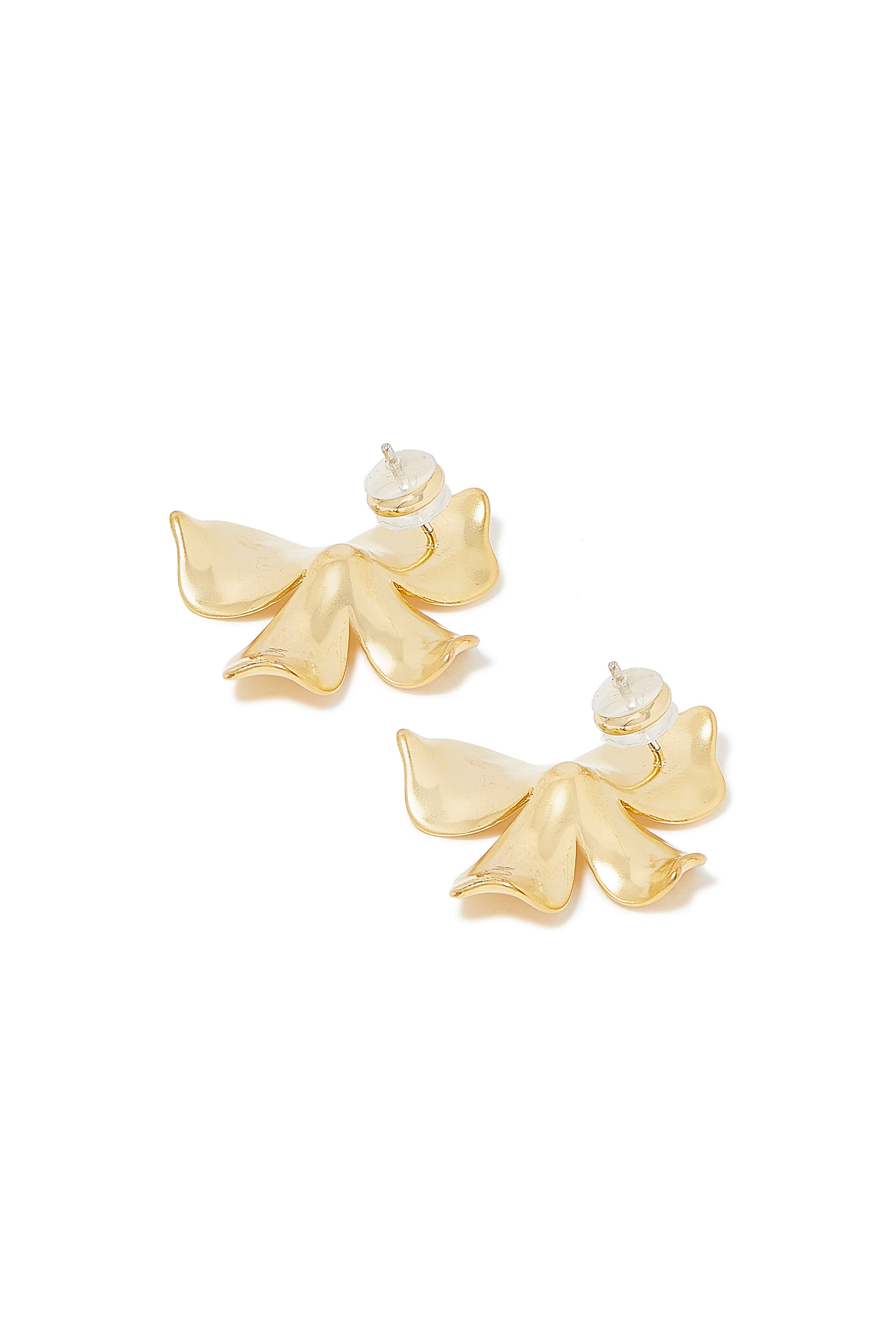 Statement Flower Studs, Gold-Plated Brass
