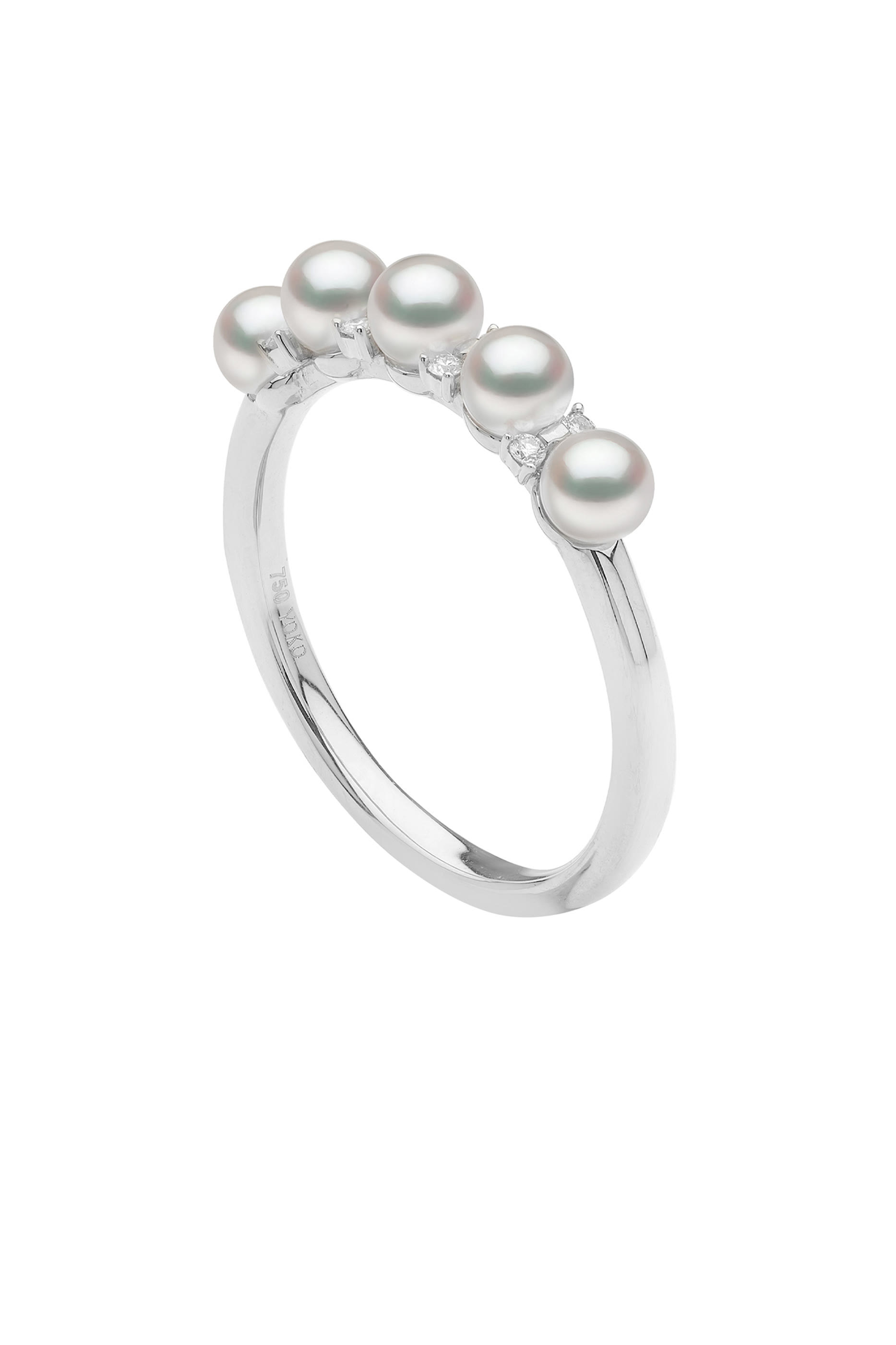 Eclipse Ring, 18k White Gold, Diamond & Pearl