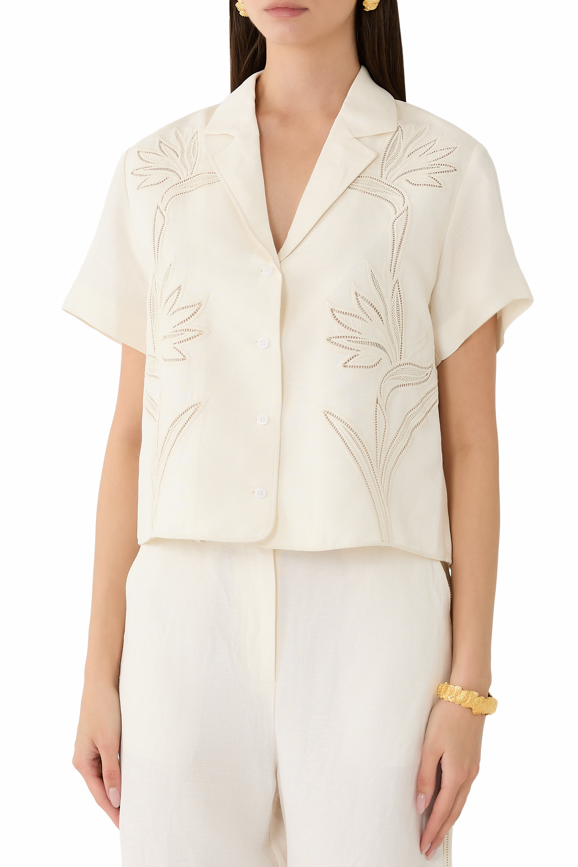 Louisa Embroidered Camp Shirt