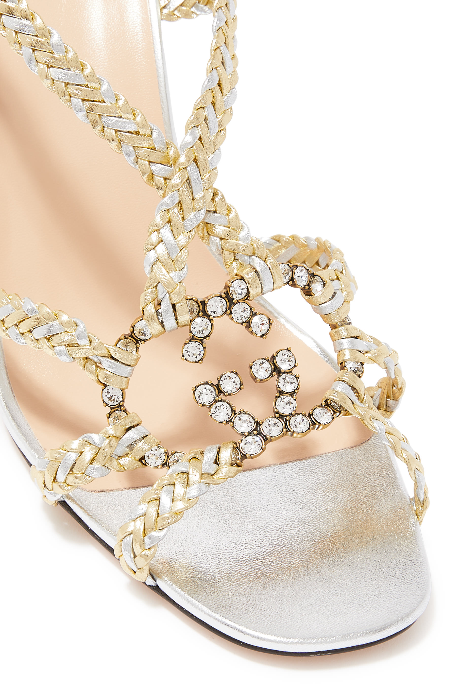 Nojum Logo Embellished 115 Leather Sandals