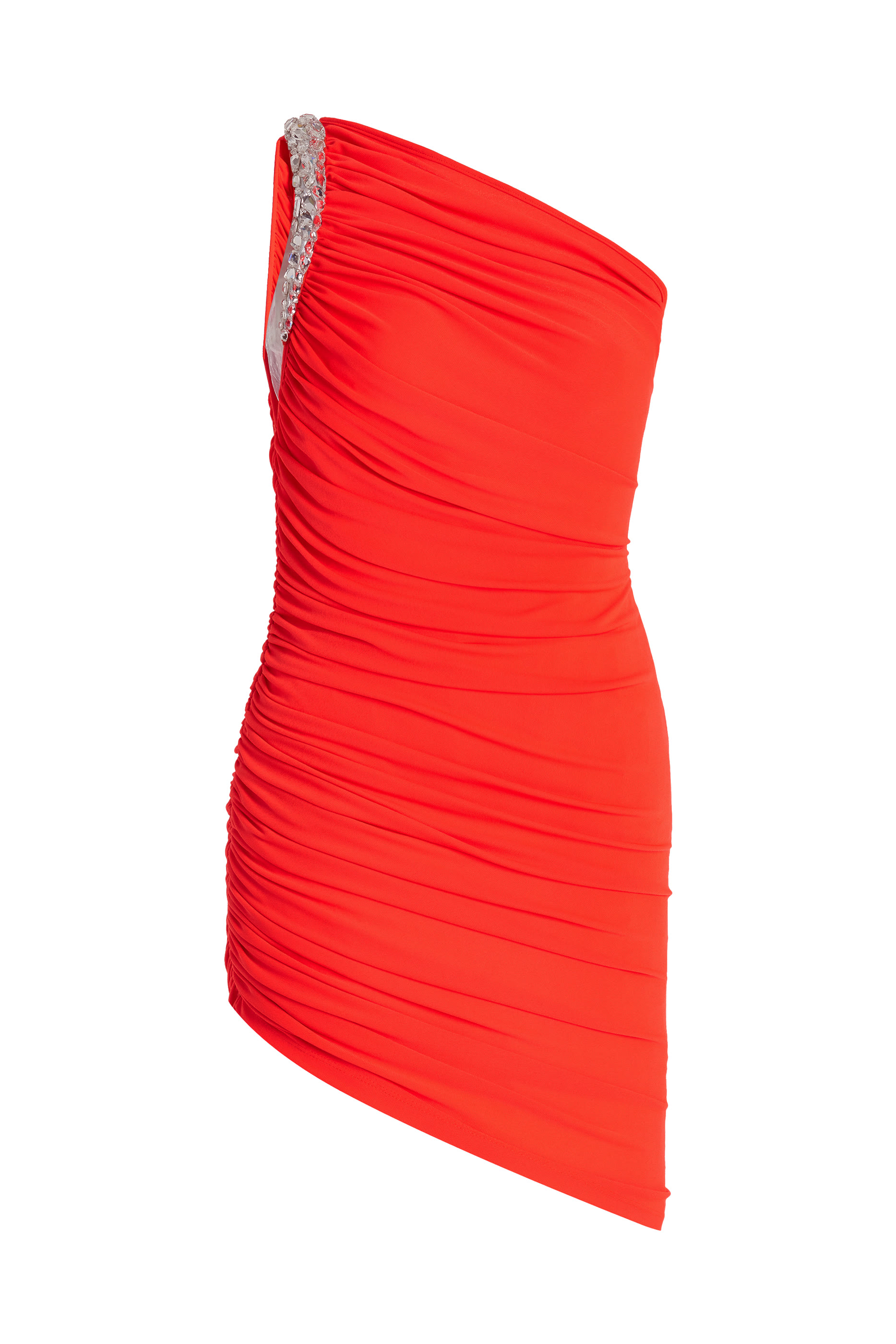 Crystal-Claw Draped Mini Dress