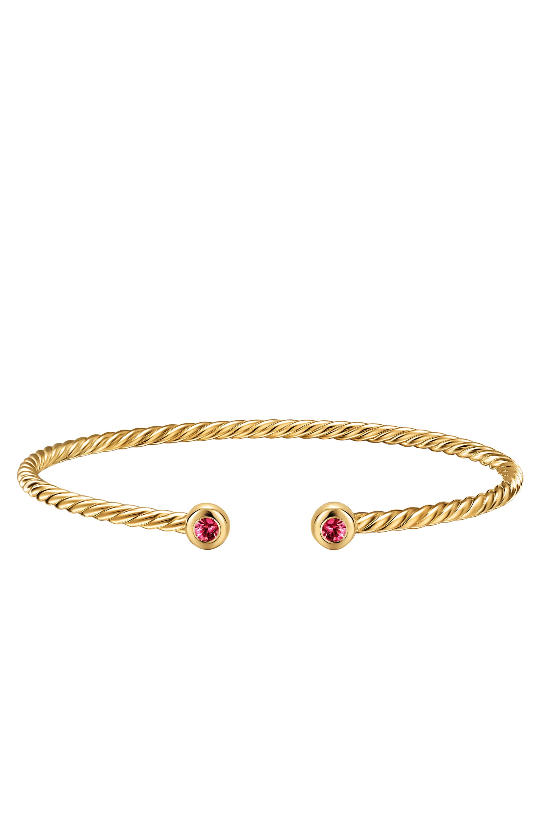 Cable Micro Cablespira Flex Round Bangle,  18K Yellow Gold with Ruby