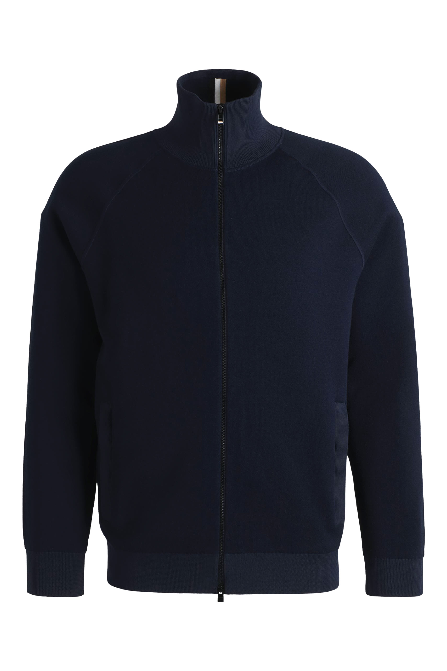 Zip-Up Cardigan in Cotton and Virgin Wool