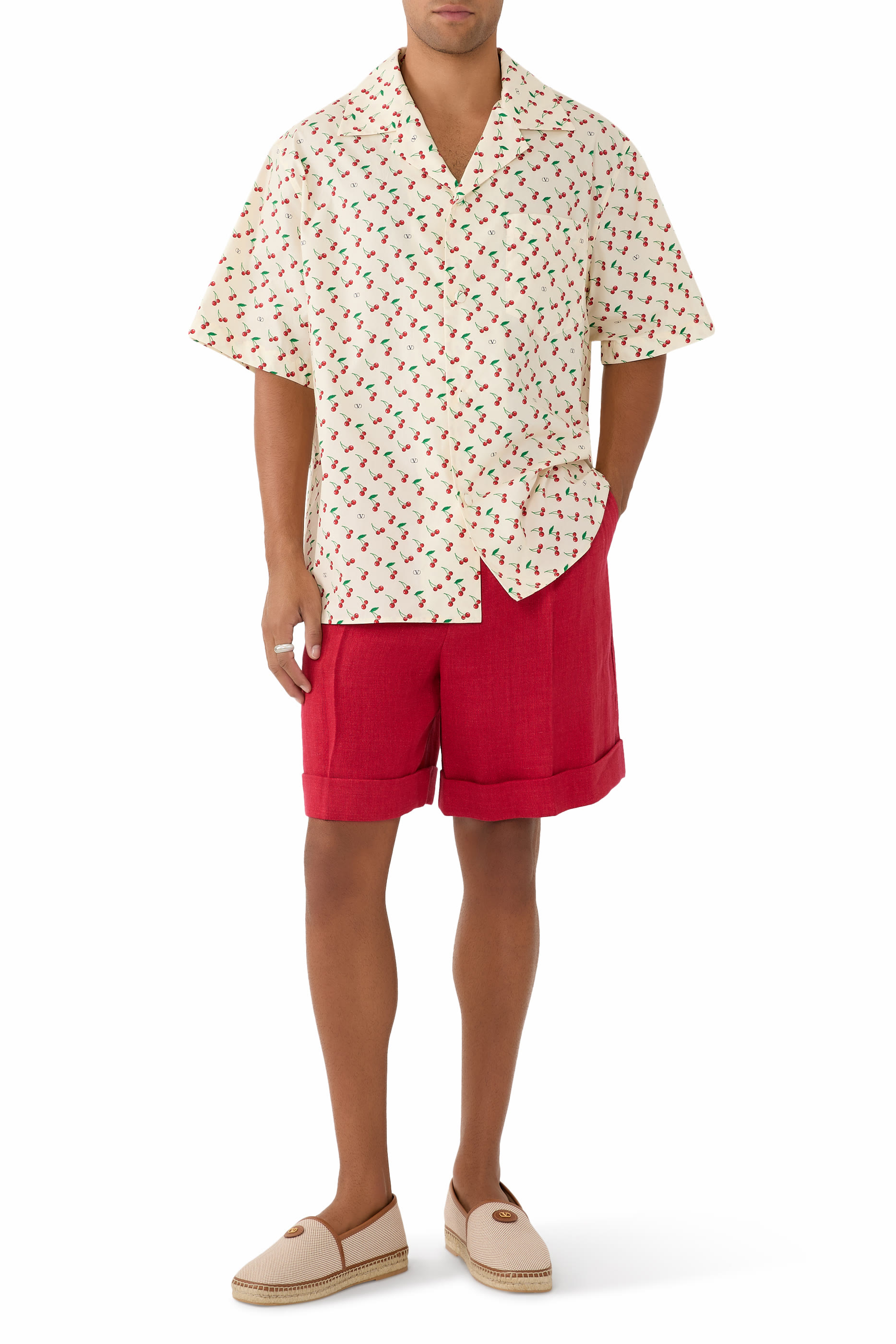 Cuffed Linen Bermuda Shorts