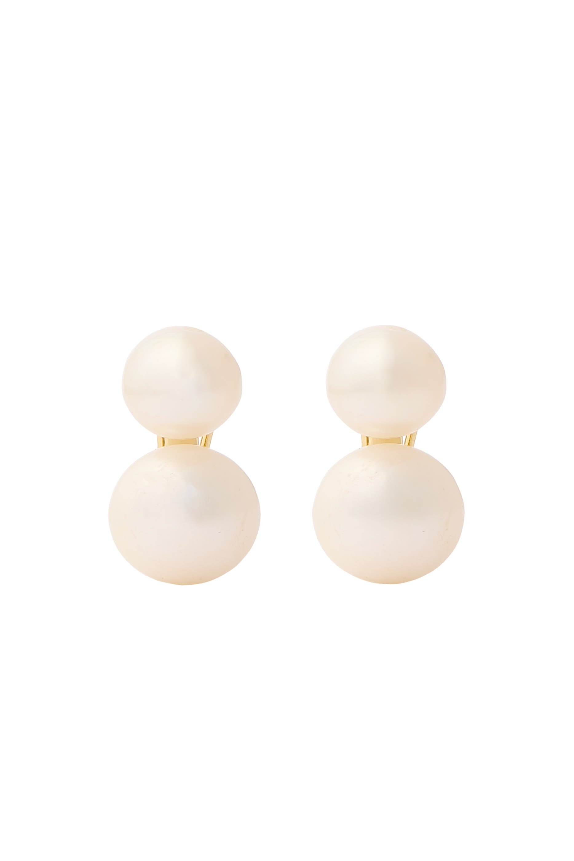 Bianca Pearl Earrings, 14k Vermeil on Sterling Silver & Freshwater Pearl