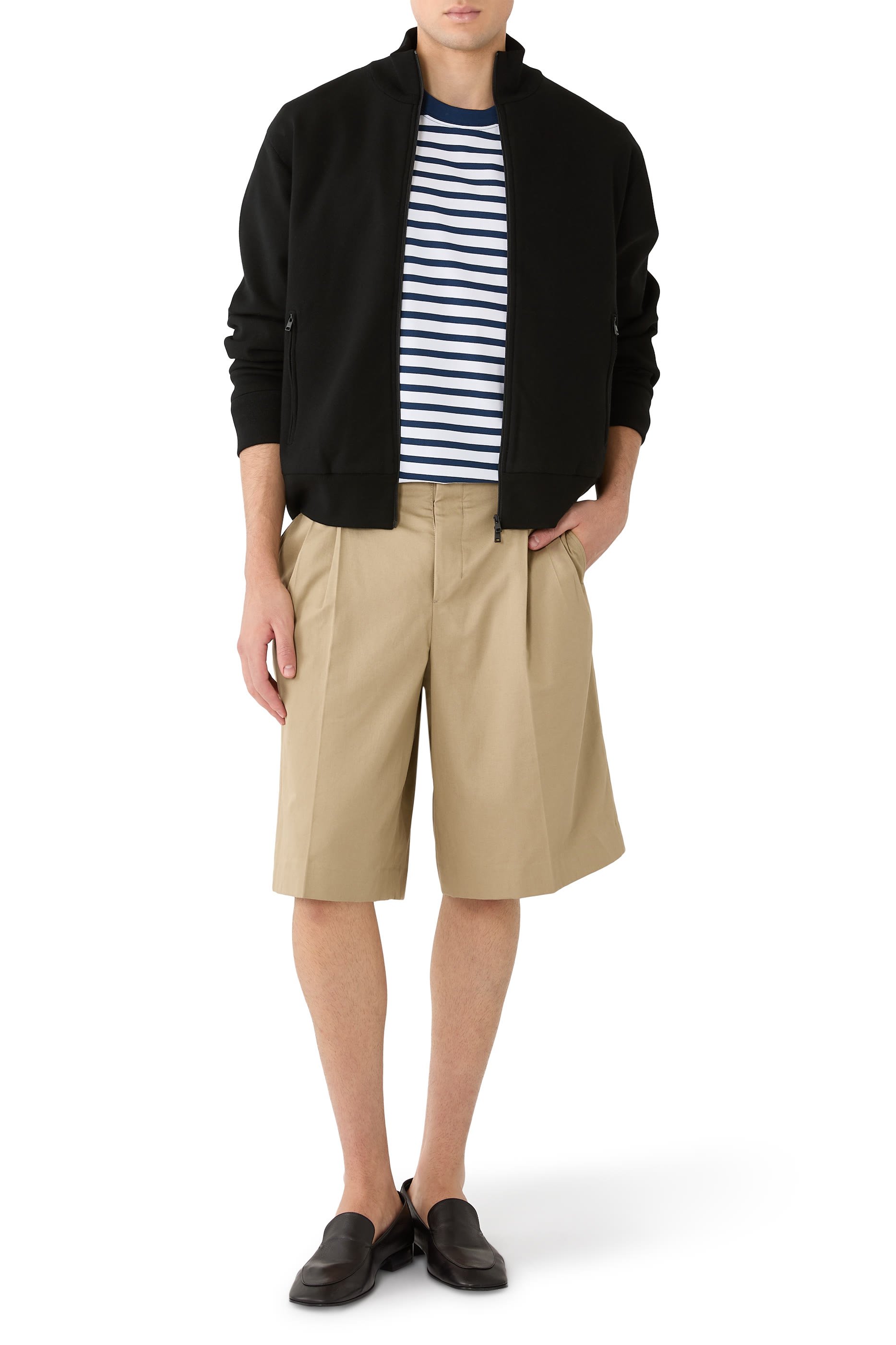 Wide Bermuda Two Pleats Shorts