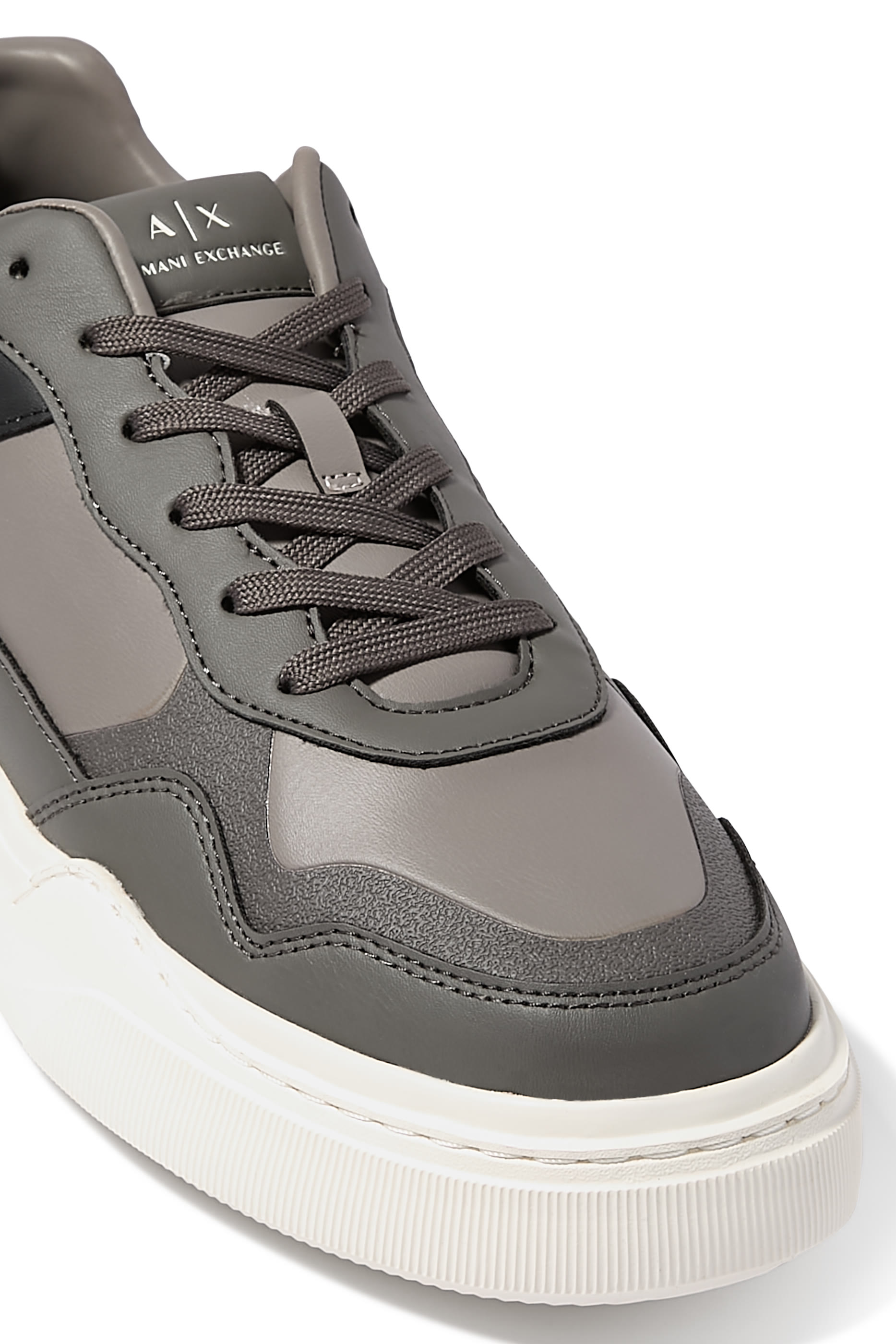 Eco-Leather Sneakers with Decorative Stitching