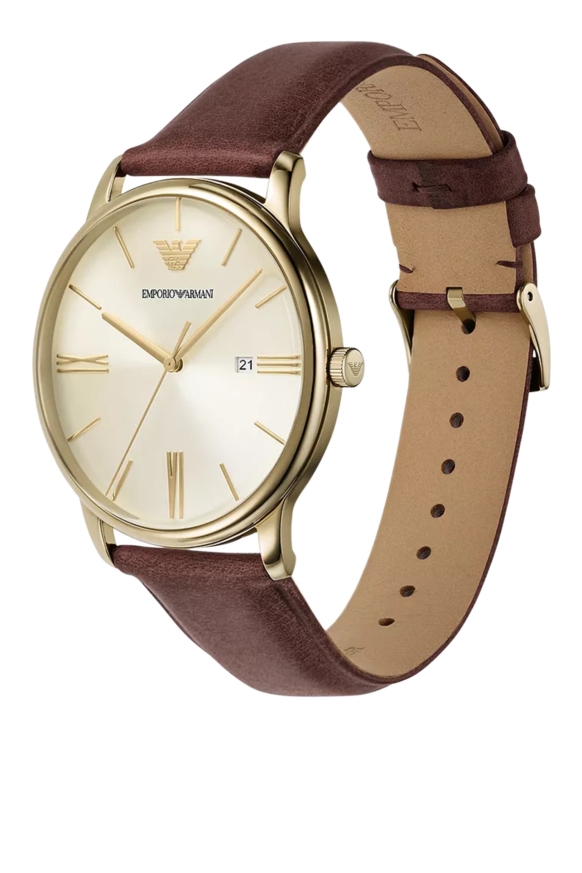 Three-Hand Date Leather Watch