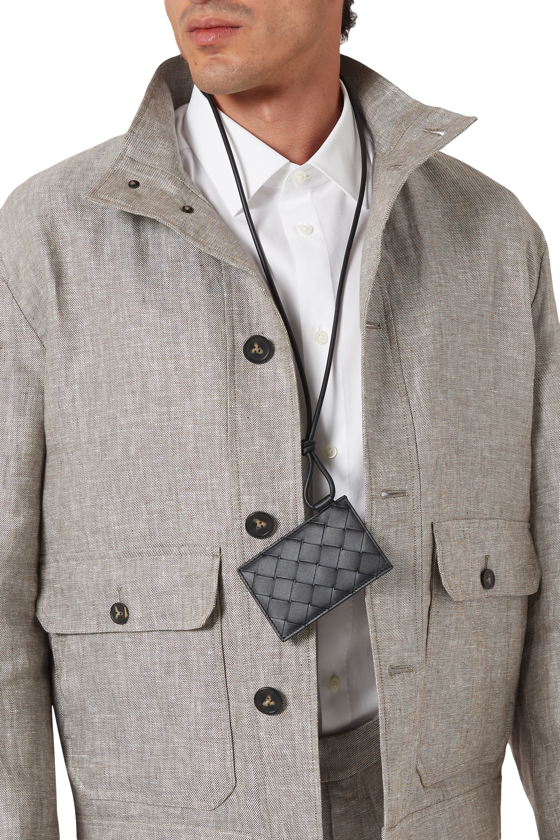 Intrecciato Badge Holder