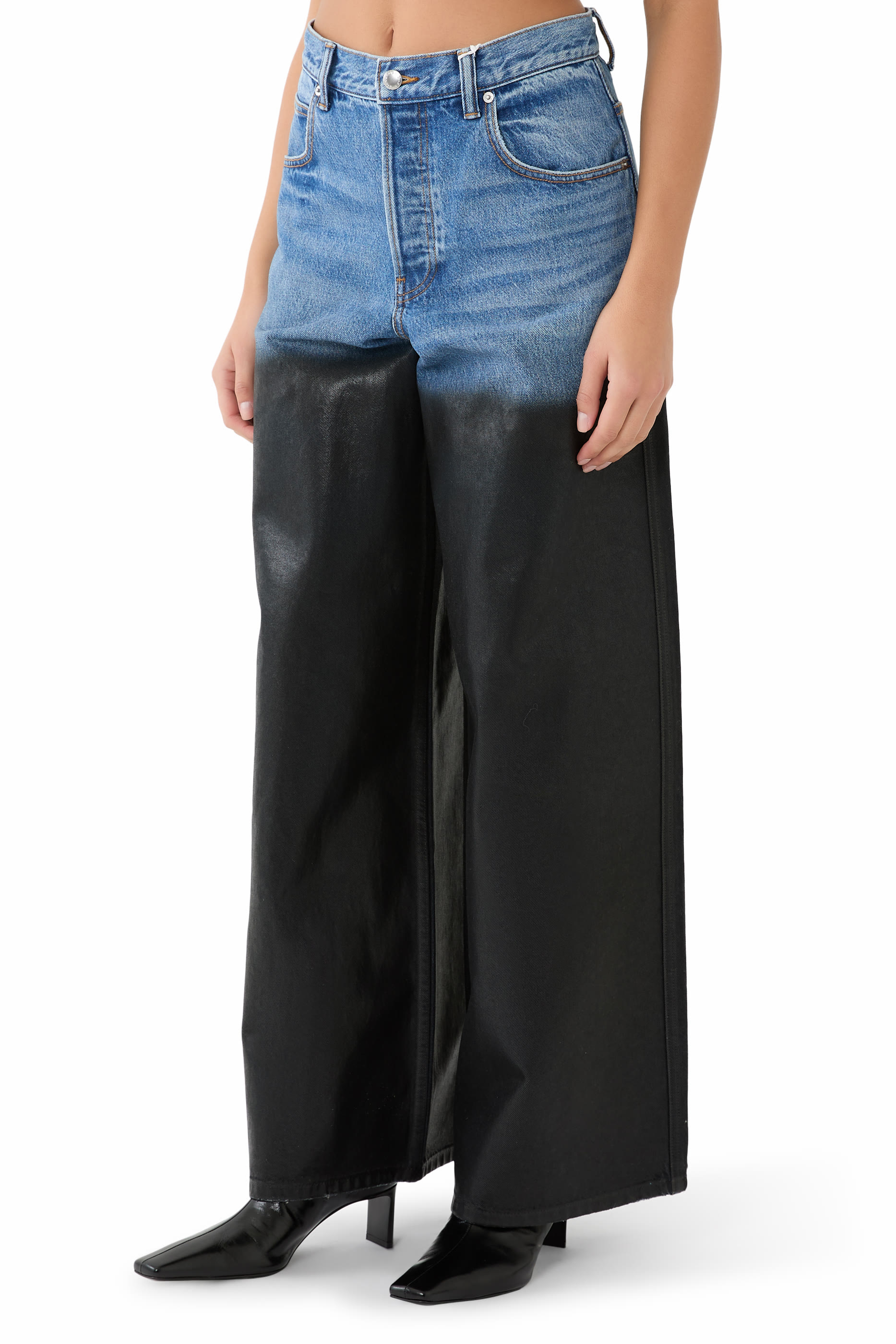 Surge Coated Wide-Leg Jeans
