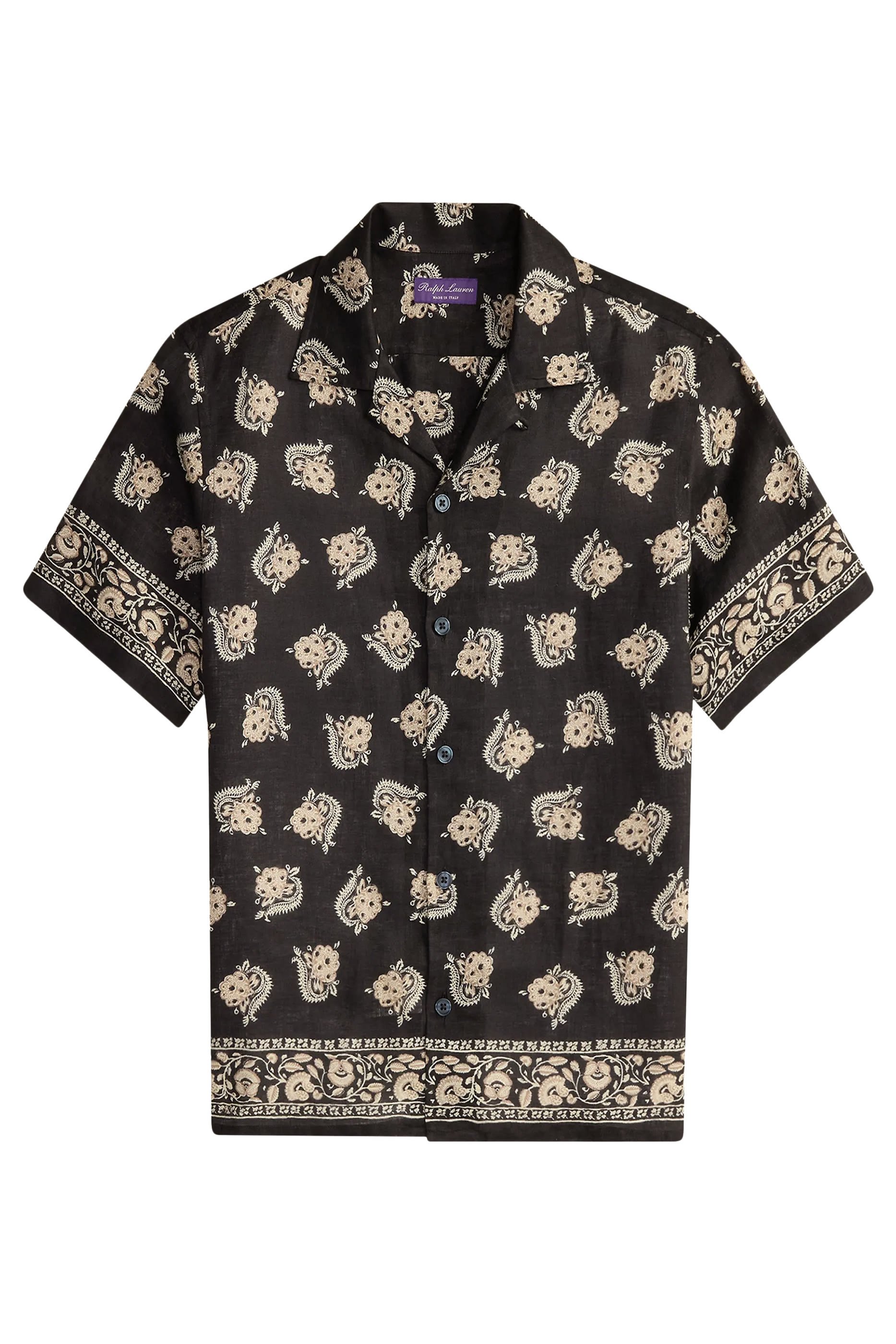 Printed Linen Camp Shirt