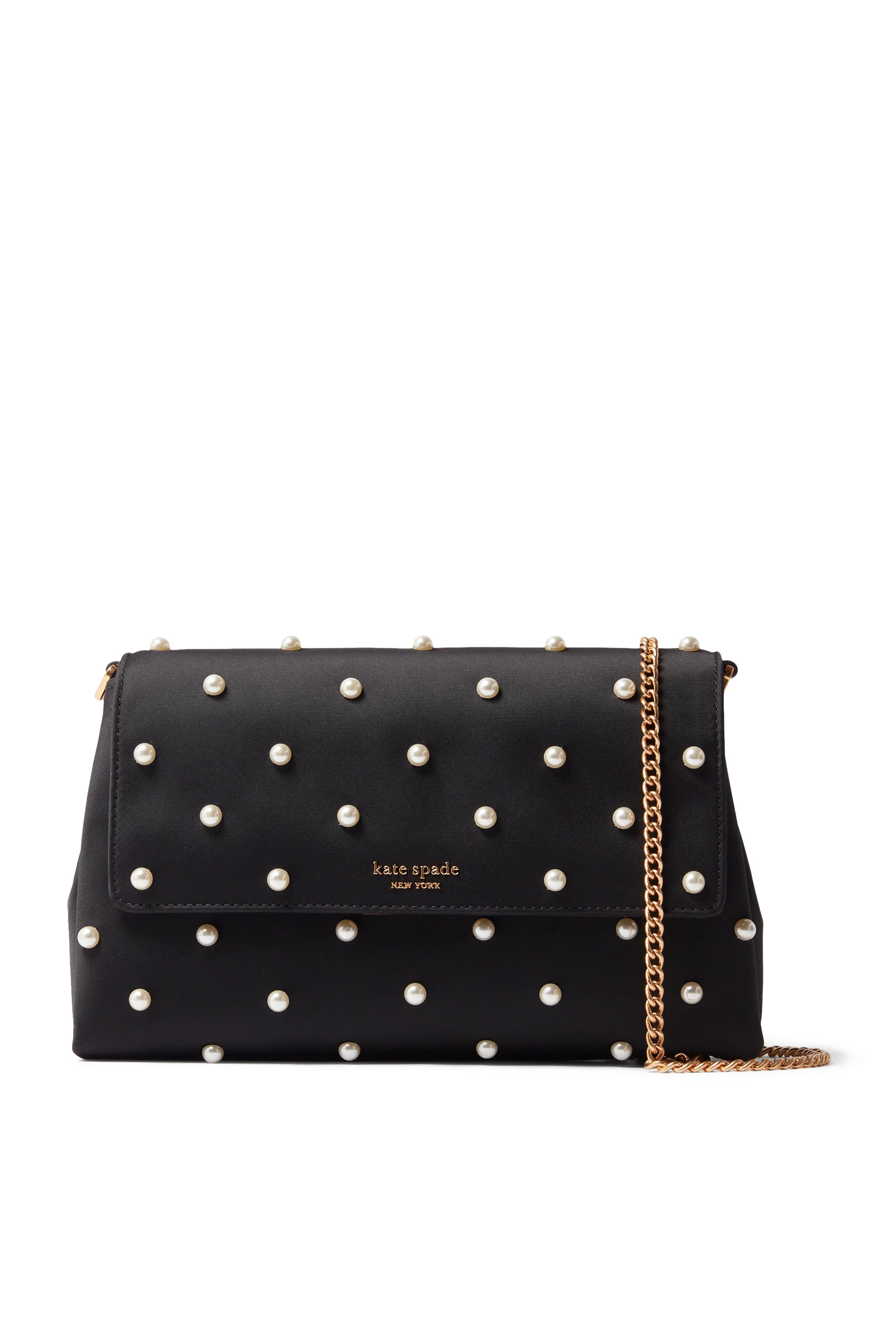Grace Pearl Embellished Satin Clutch Bag