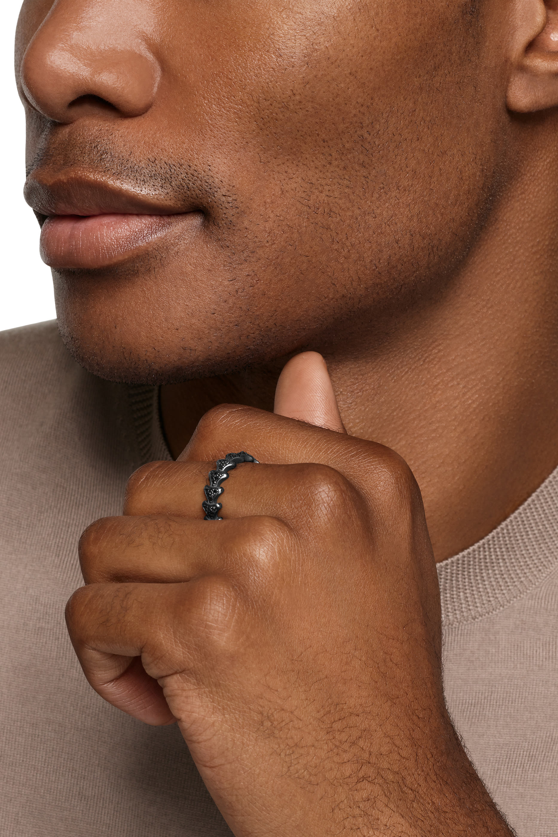 Armory® Band Ring, Black Titanium & Black Diamonds