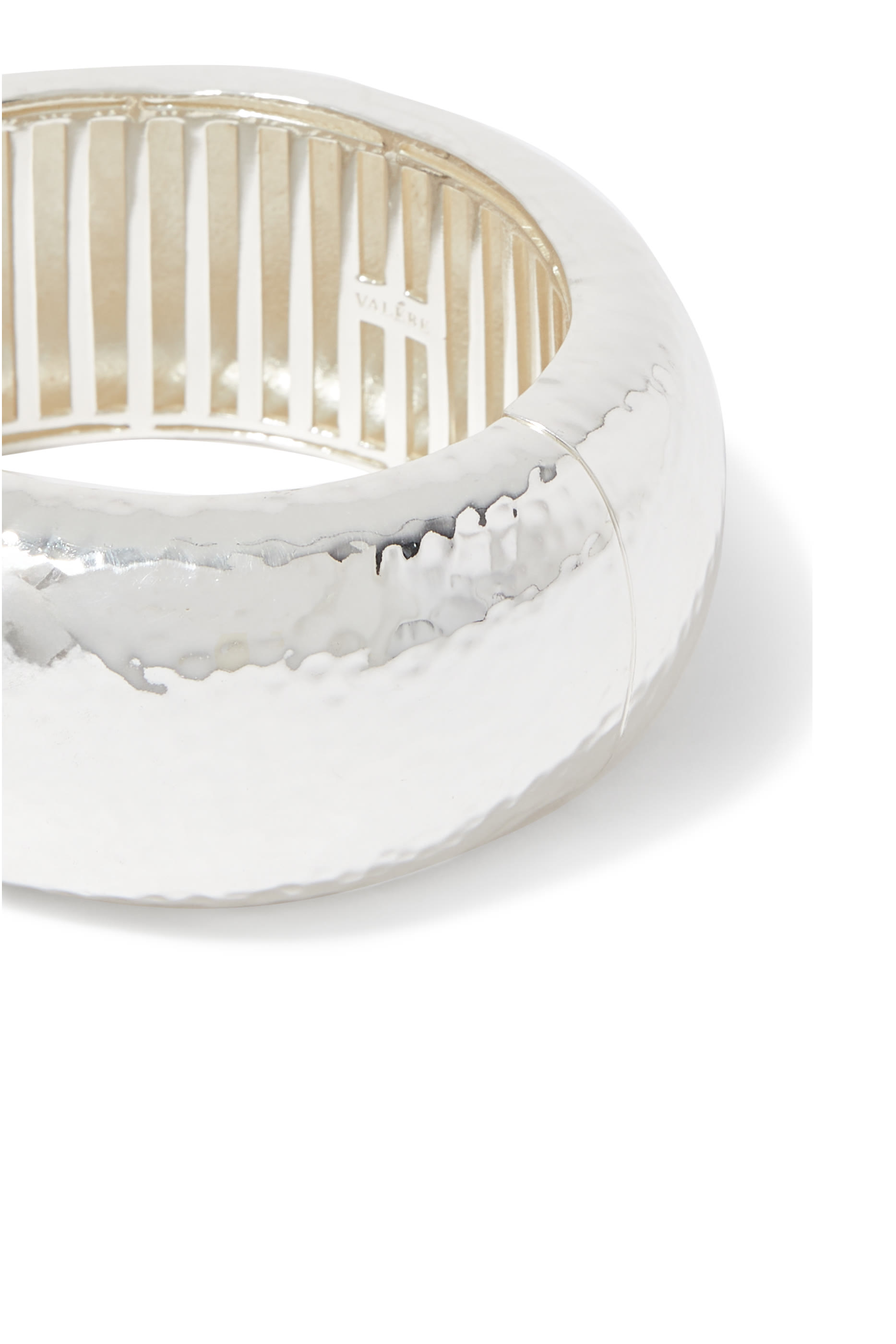 Domed Large Bangle , Silver Plated Brass