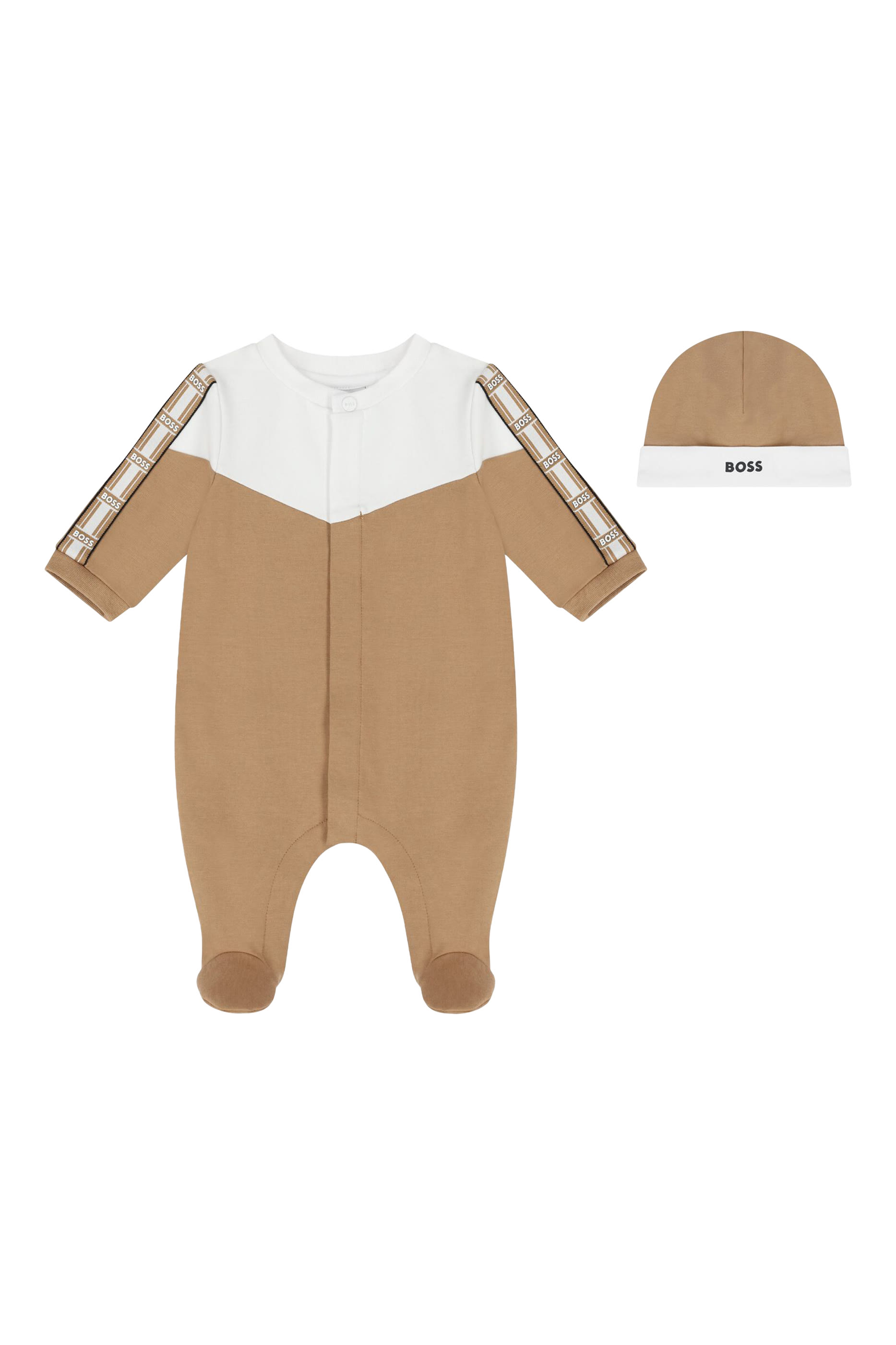 Kids Cotton Sleepsuit & Hat Set