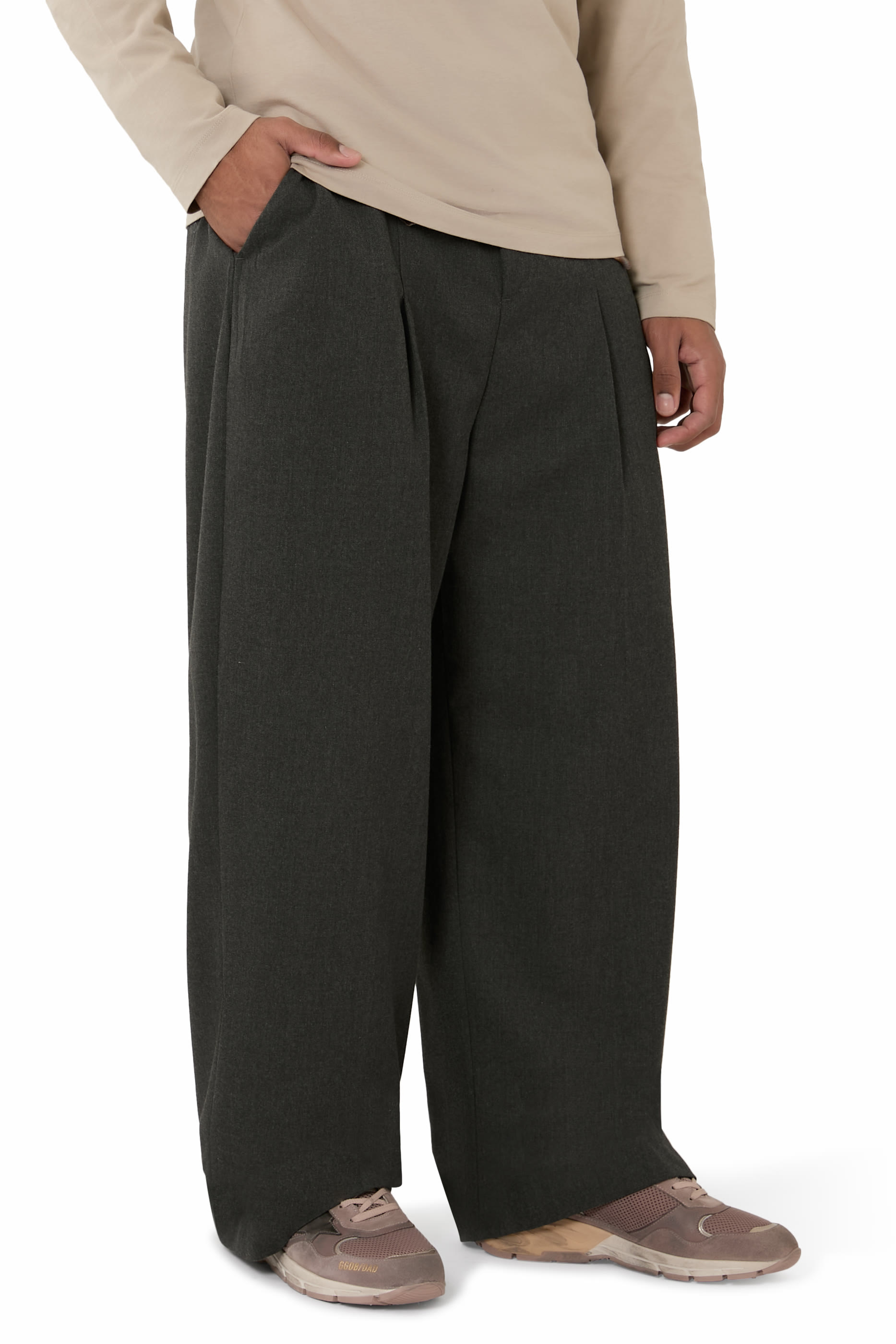 Dad-Star Sneakers in Suede With Laminated Leather Star and Heel Tab