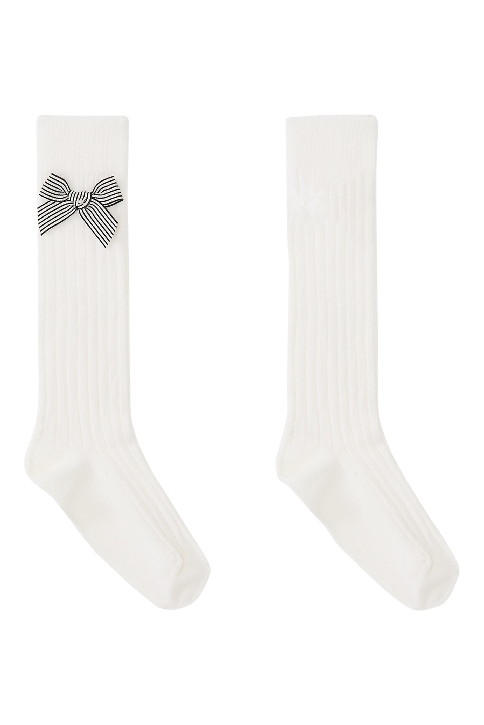 Kids Marinette Ribbed Knee-High Bow Socks