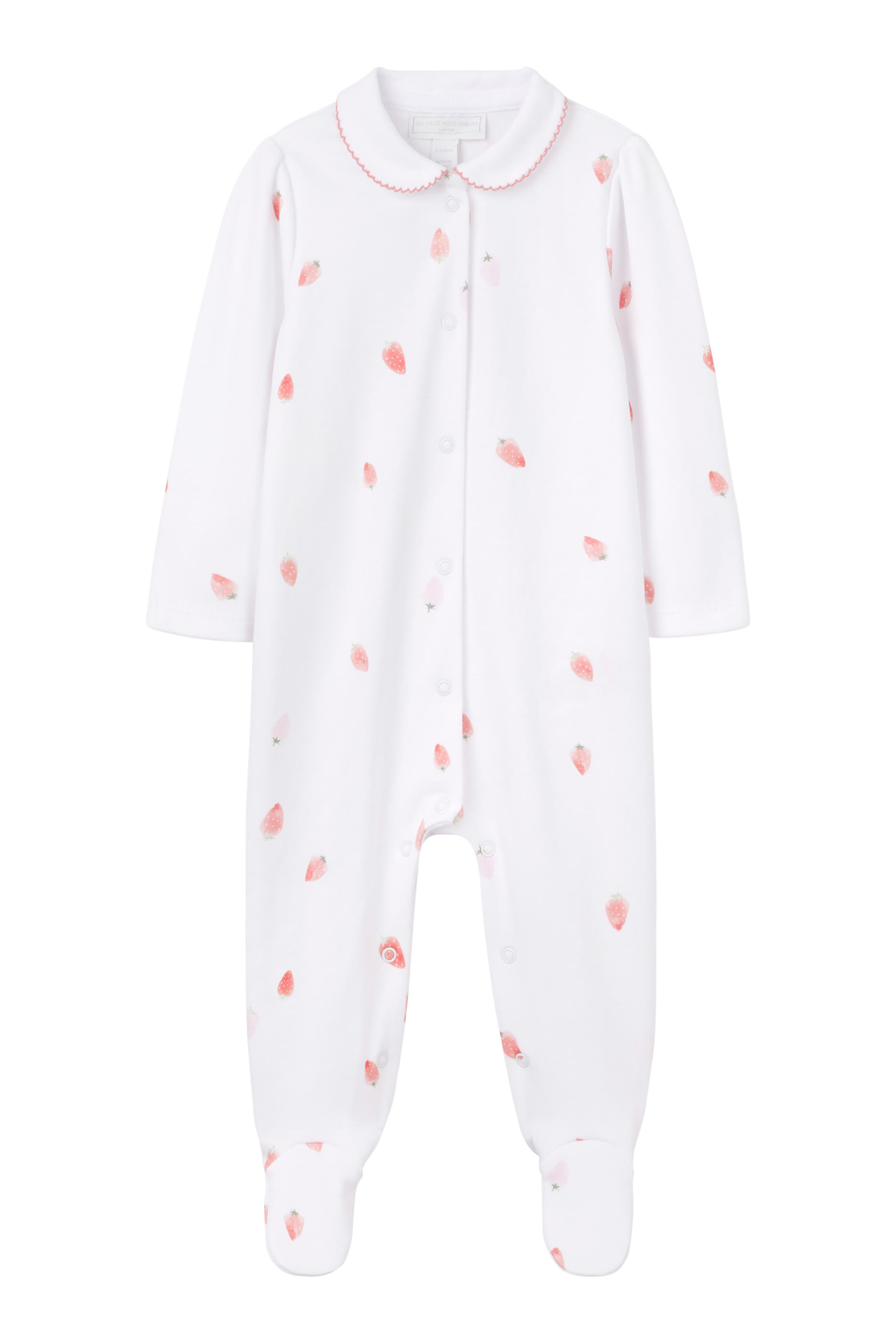 Kids Strawberry Collared Sleepsuit Organic Cotton
