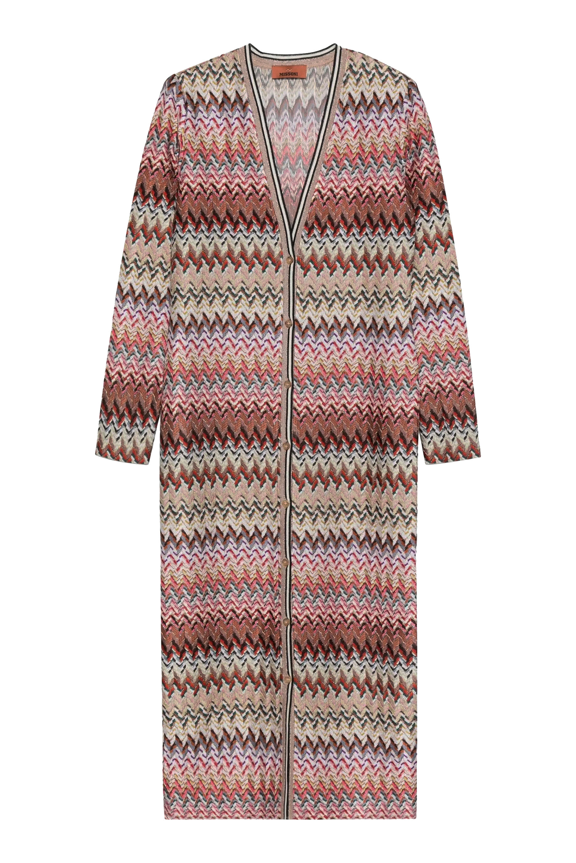 Zigzag-Pattern Cardi-Coat