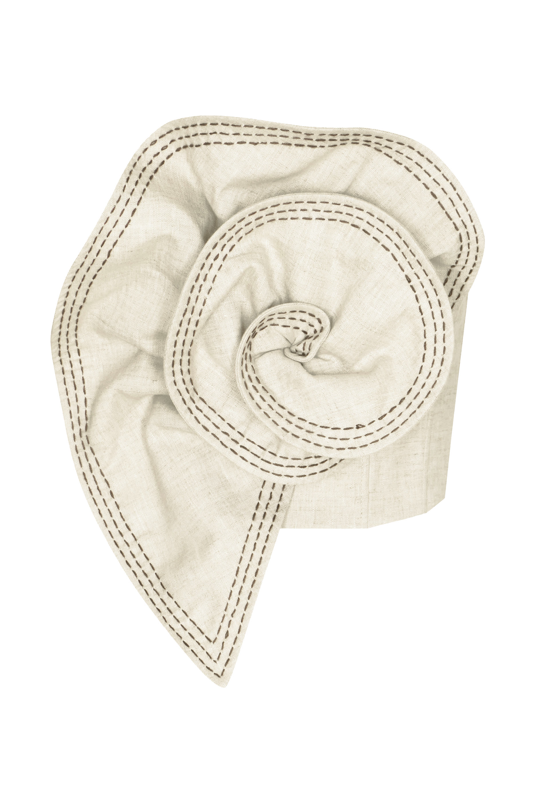 Fossiles Embroidered Linen Crop Top