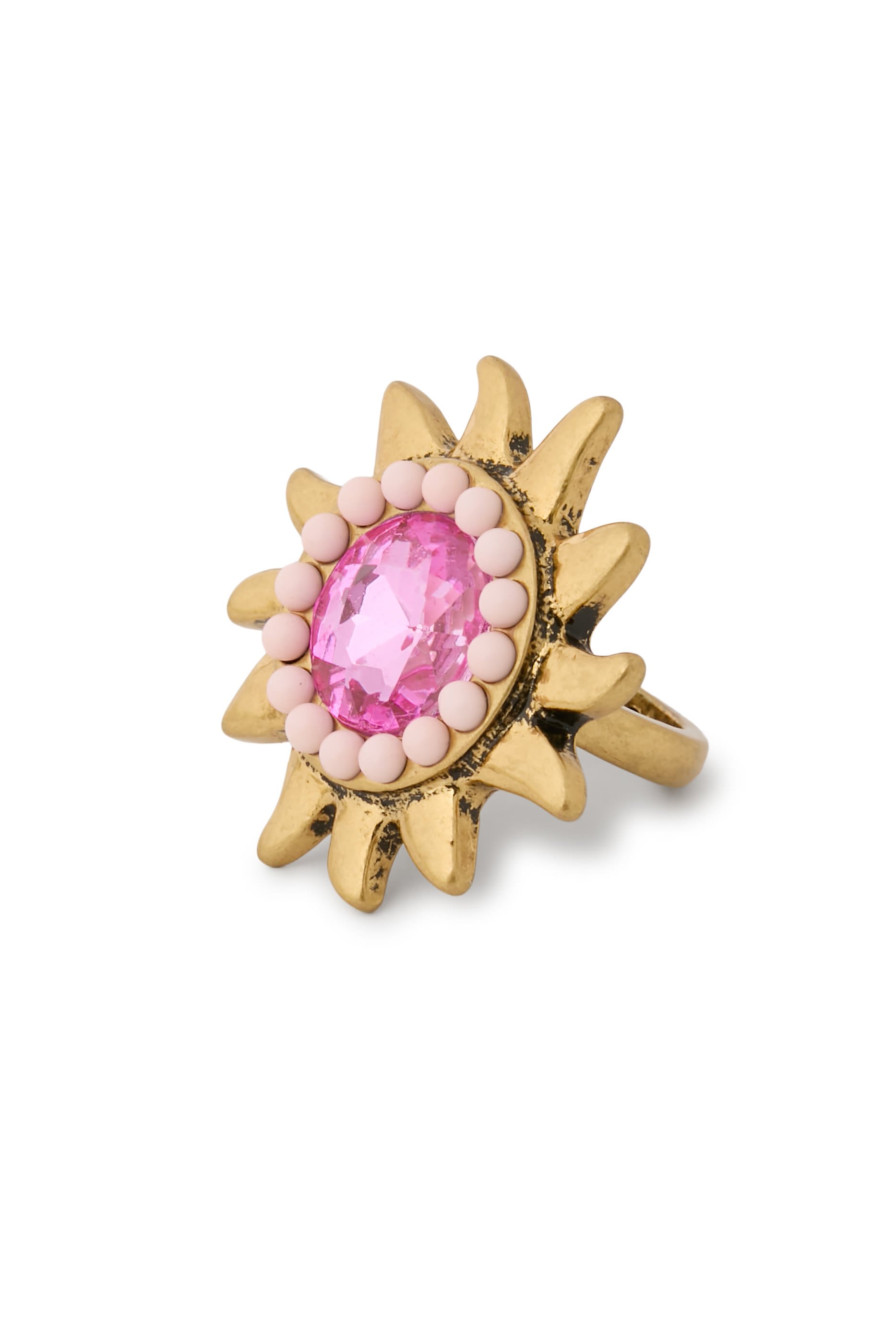 Crystal Sun Ring, Brass & Crystal