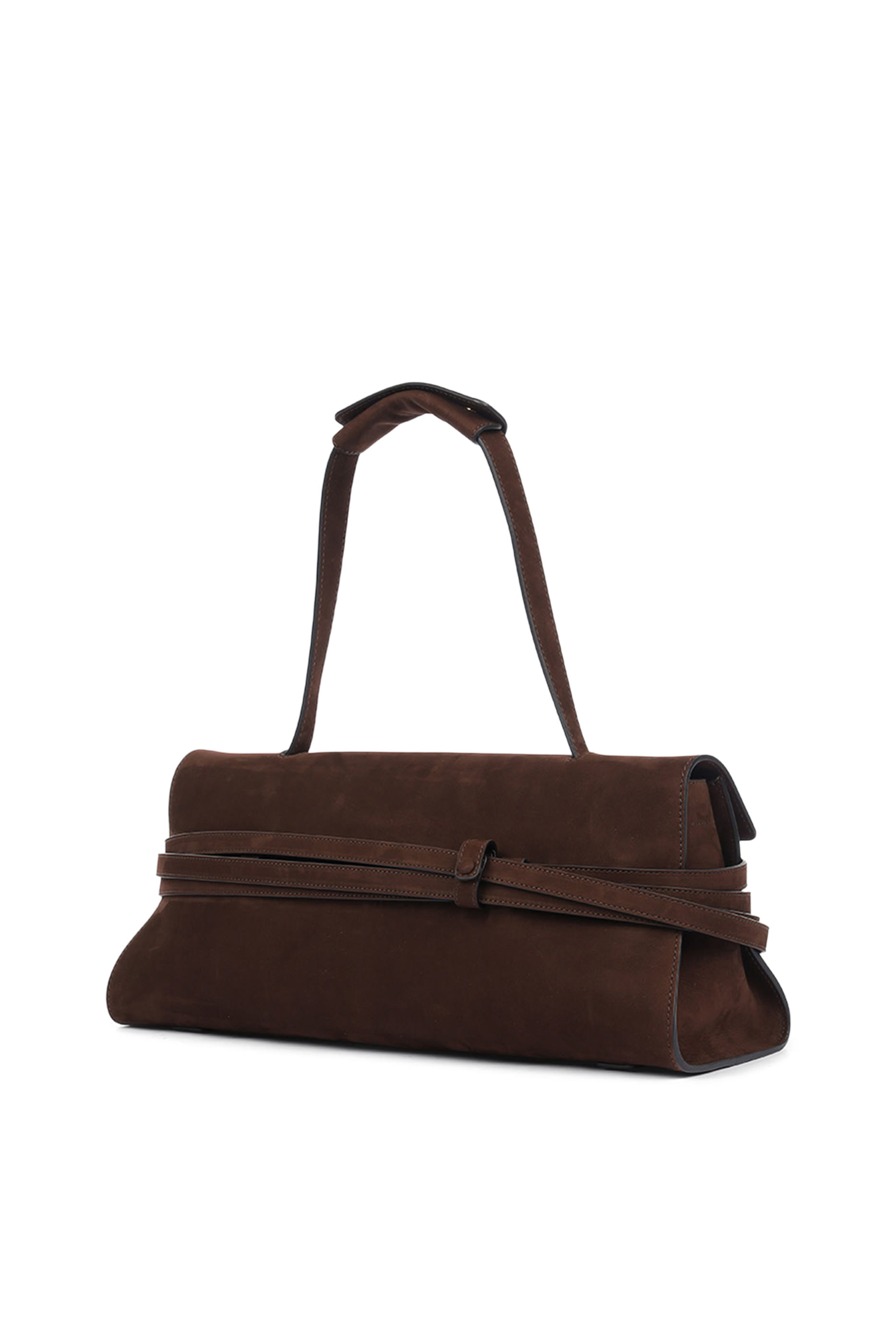 Tie Me Embossed-Logo Shoulder Bag