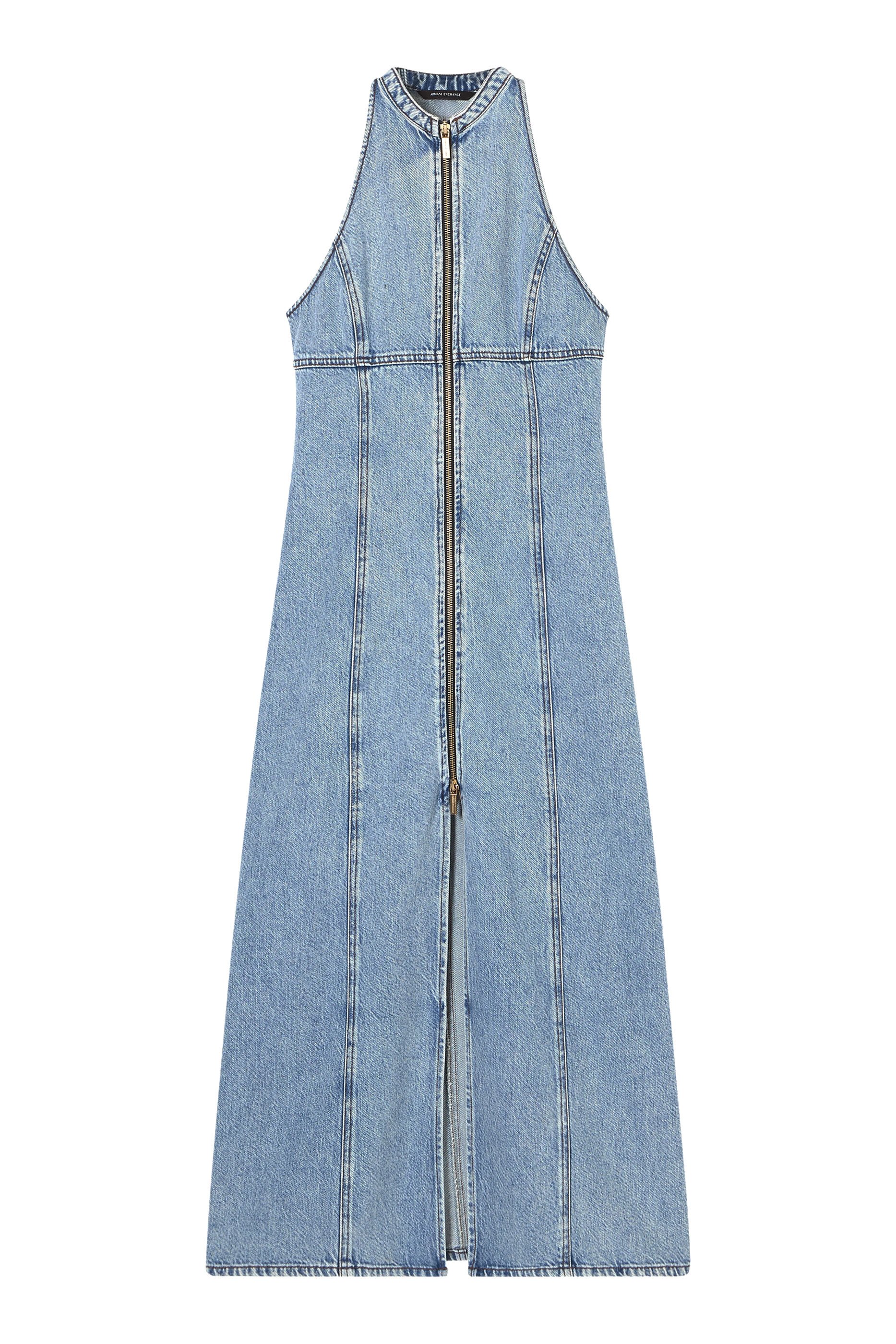 Clubhouse Denim Zip-Through Sleeveless Dress