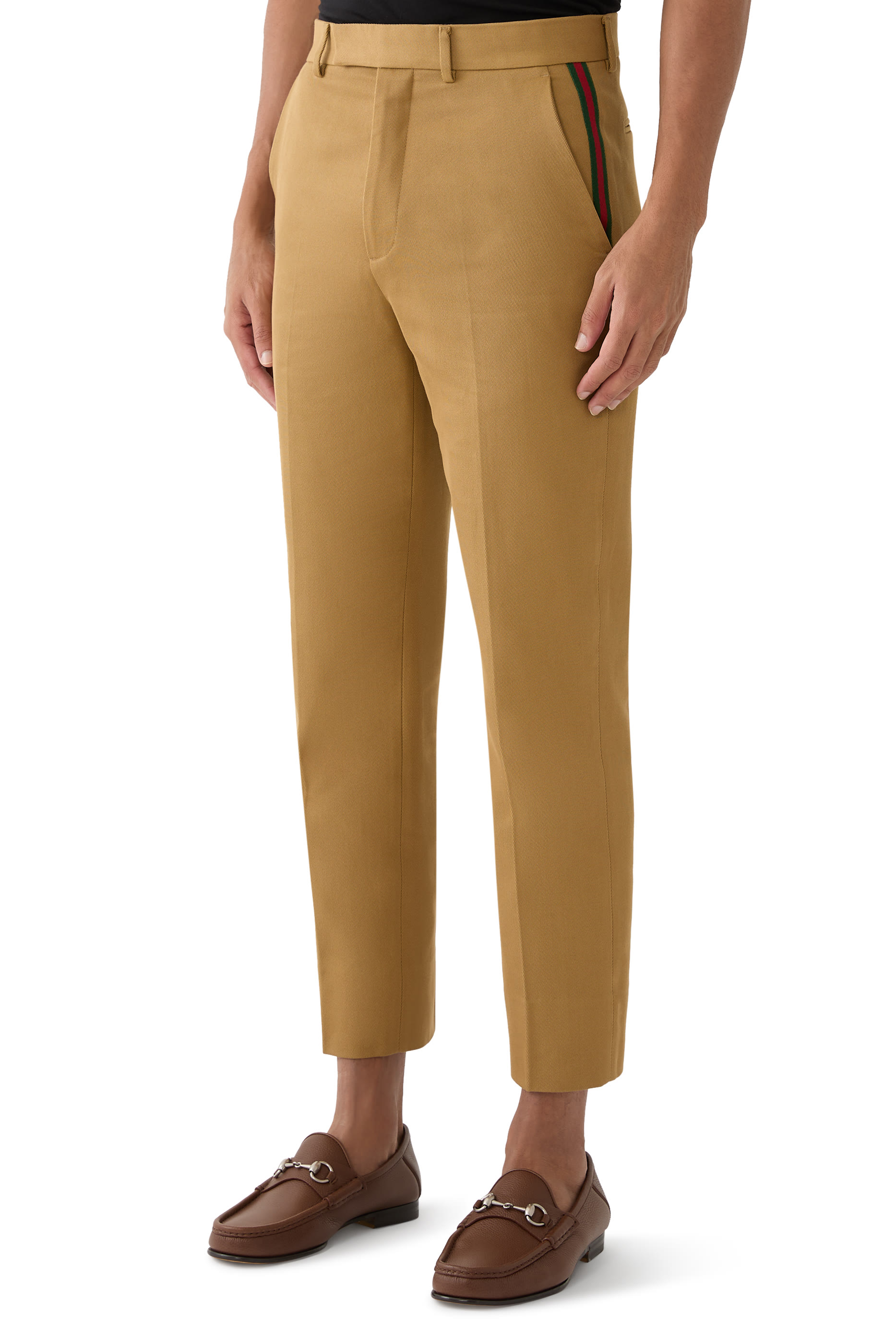 Cotton Ankle Pants with Web