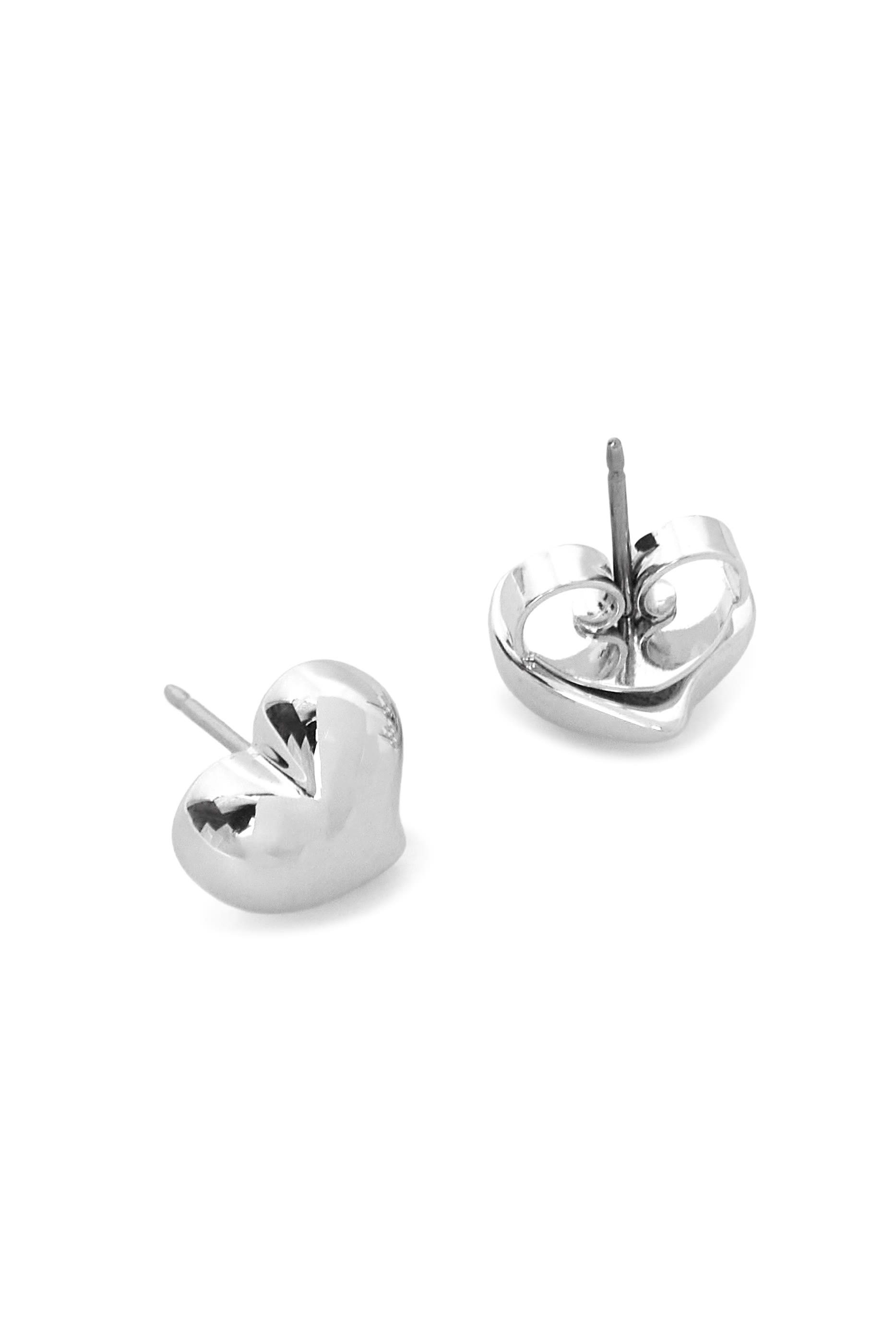 Amour Stud Earrings, Plated Metal