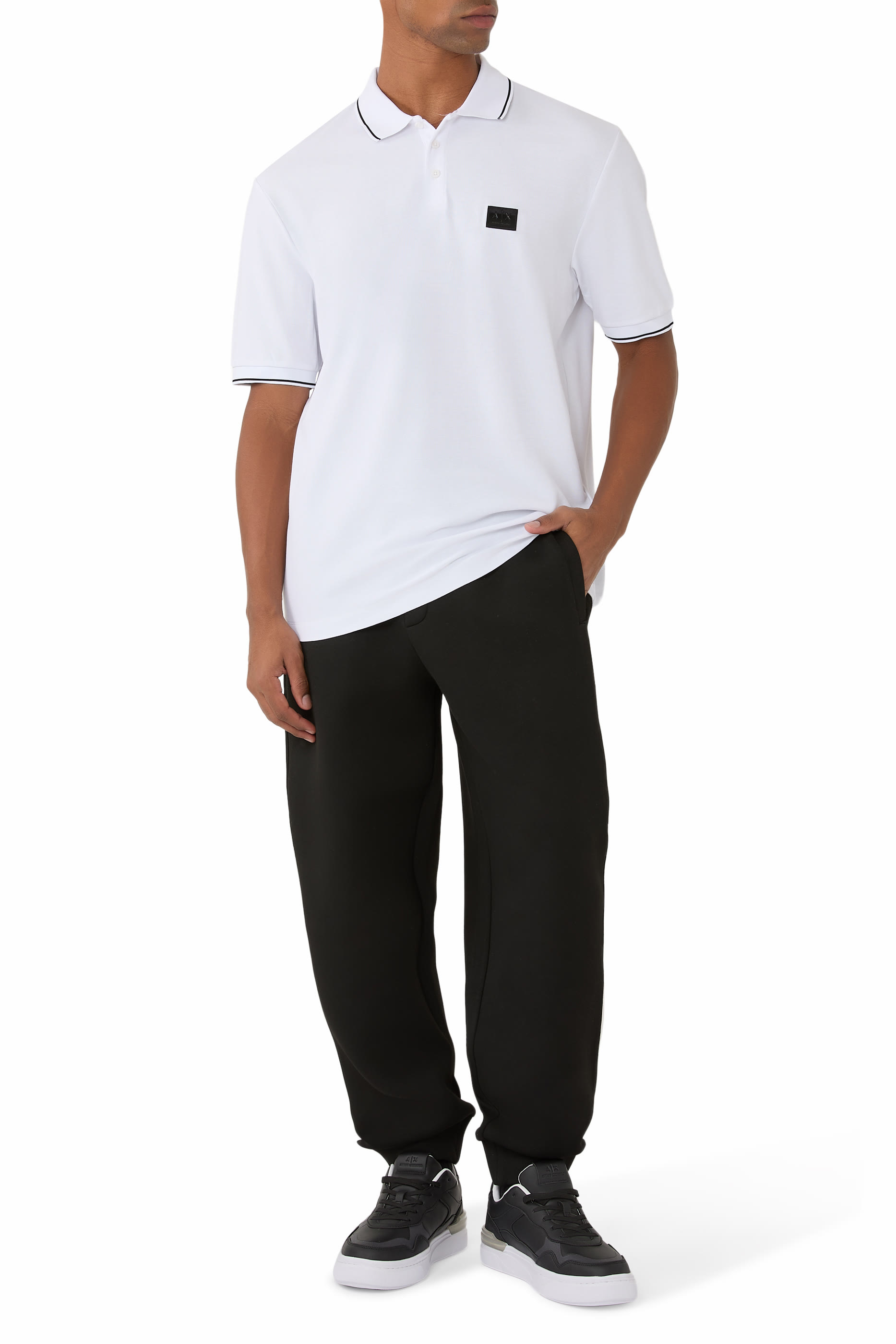 Eco-Leather Sneakers with Decorative Stitching