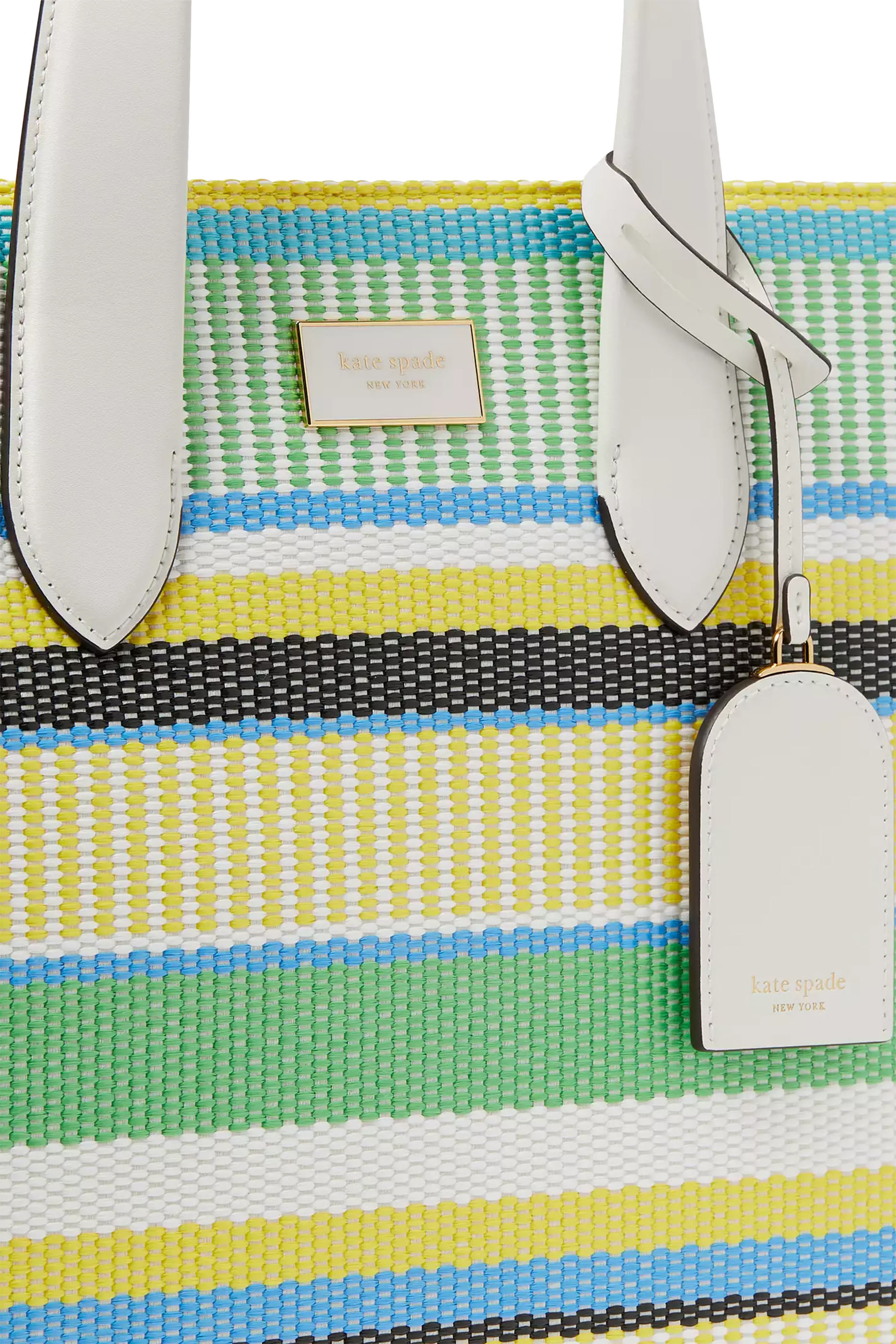 Manhattan Striped Woven Large Tote Bag