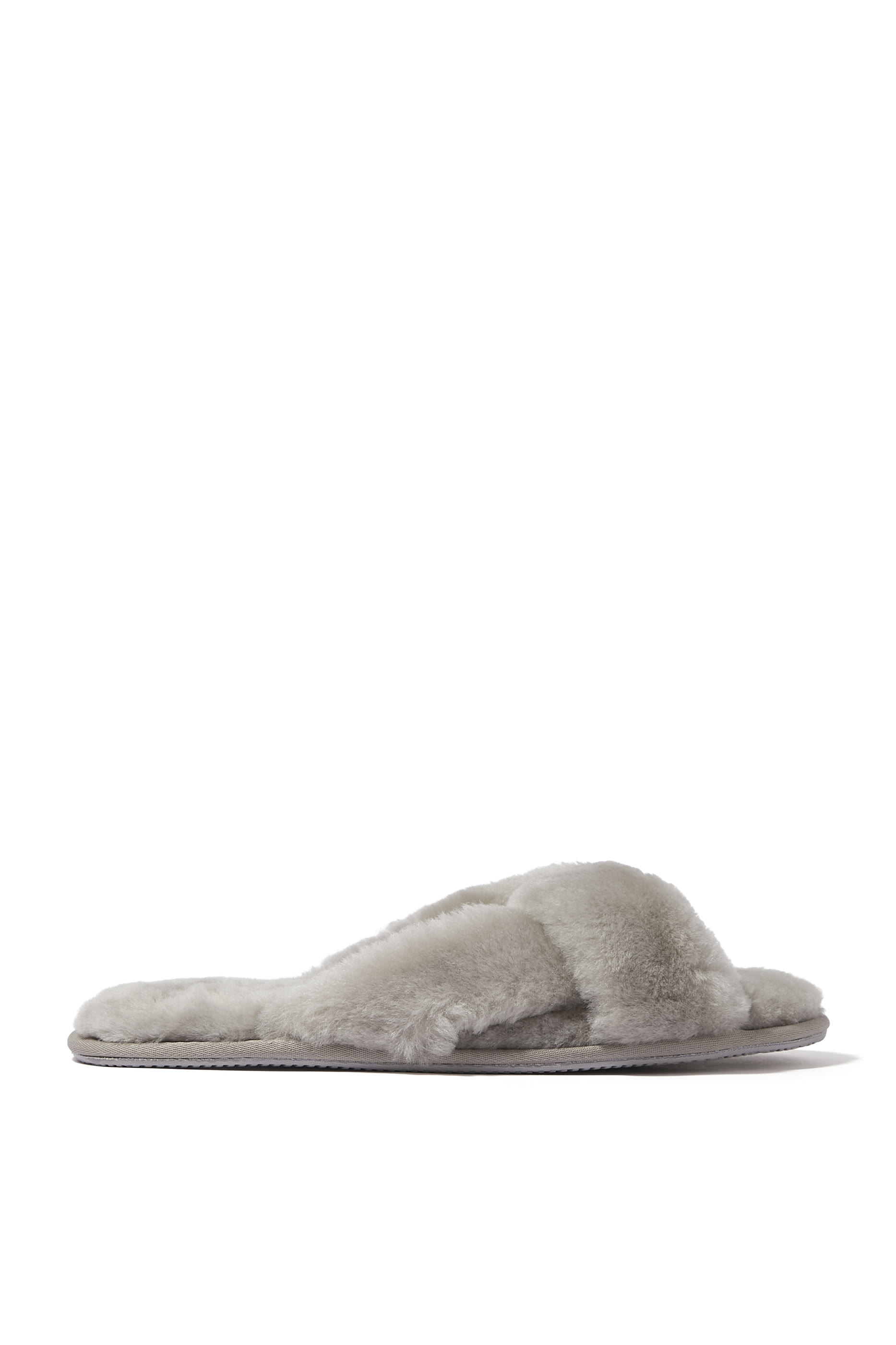 Sheepskin Twist Strap Slider Slippers