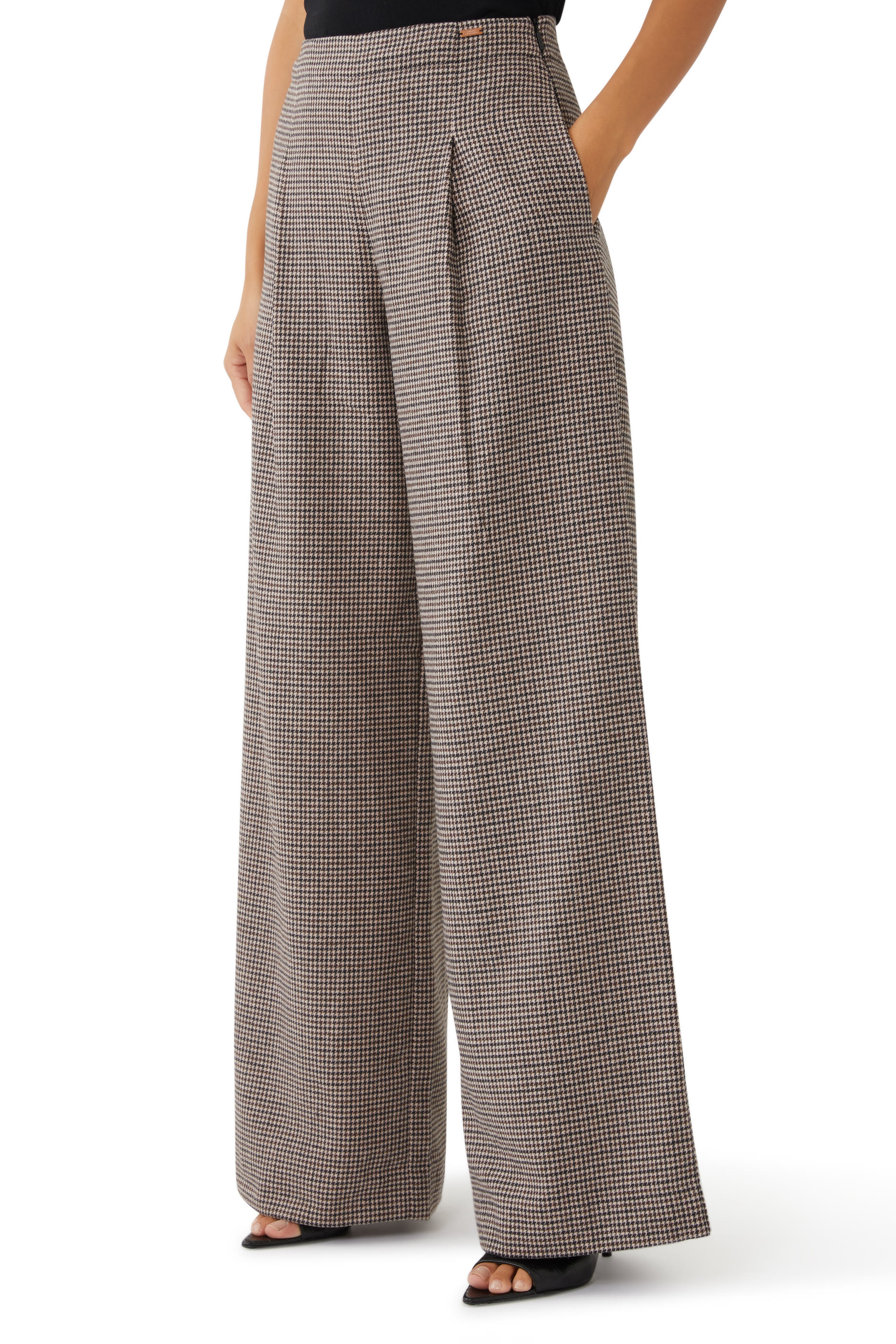 Houndstooth Palazzo Trousers