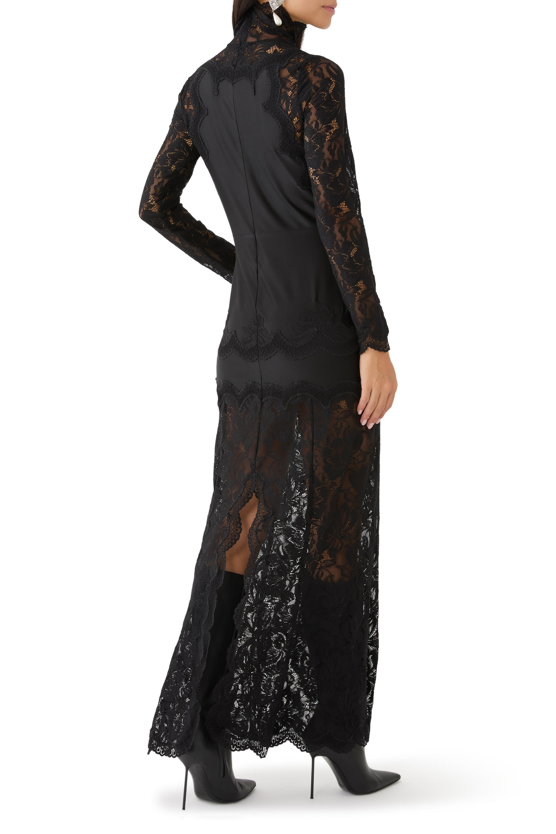 Lace-Trimmed Maxi Dress