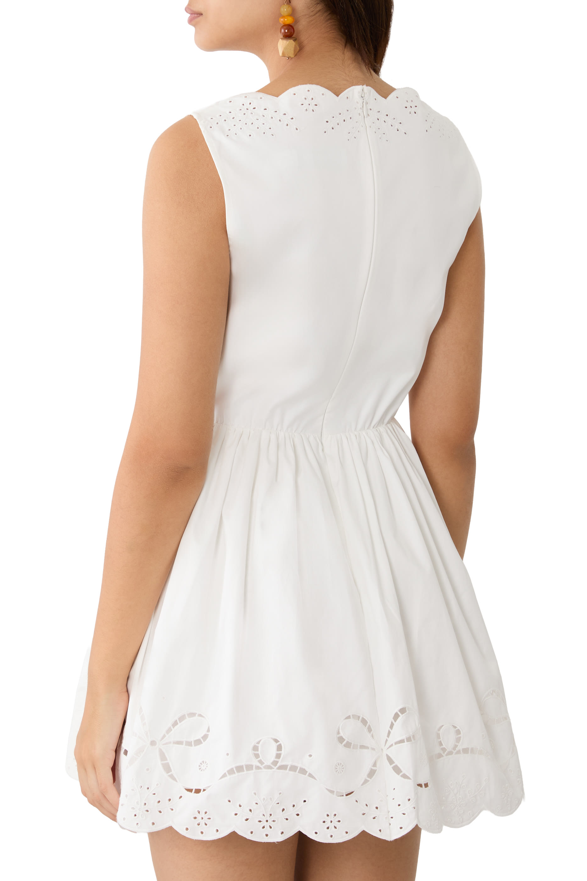 Cotton Embroidered Mini Dress