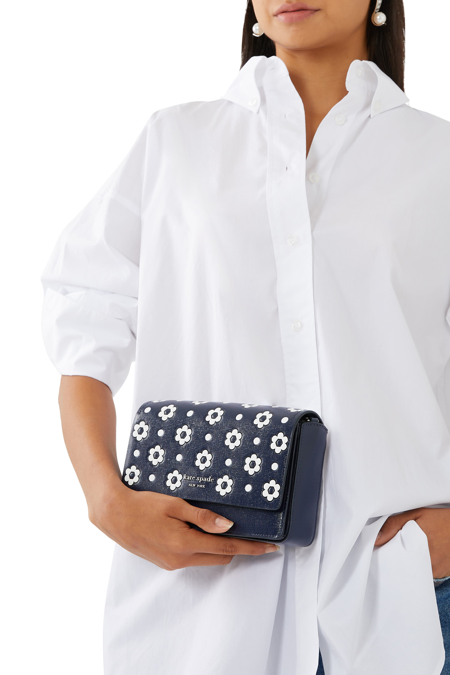 Morgan Daisy Dot Flap Chain Crossbody Bag