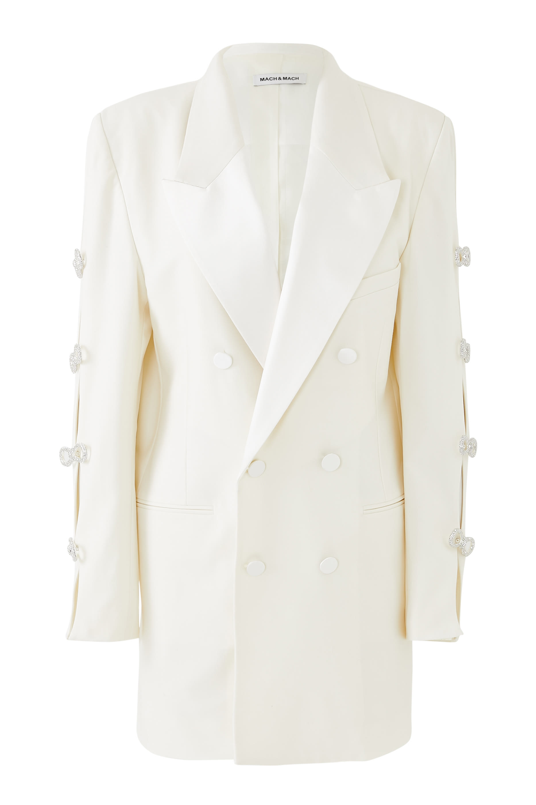 Bow-Embellished Wool Blazer Dress