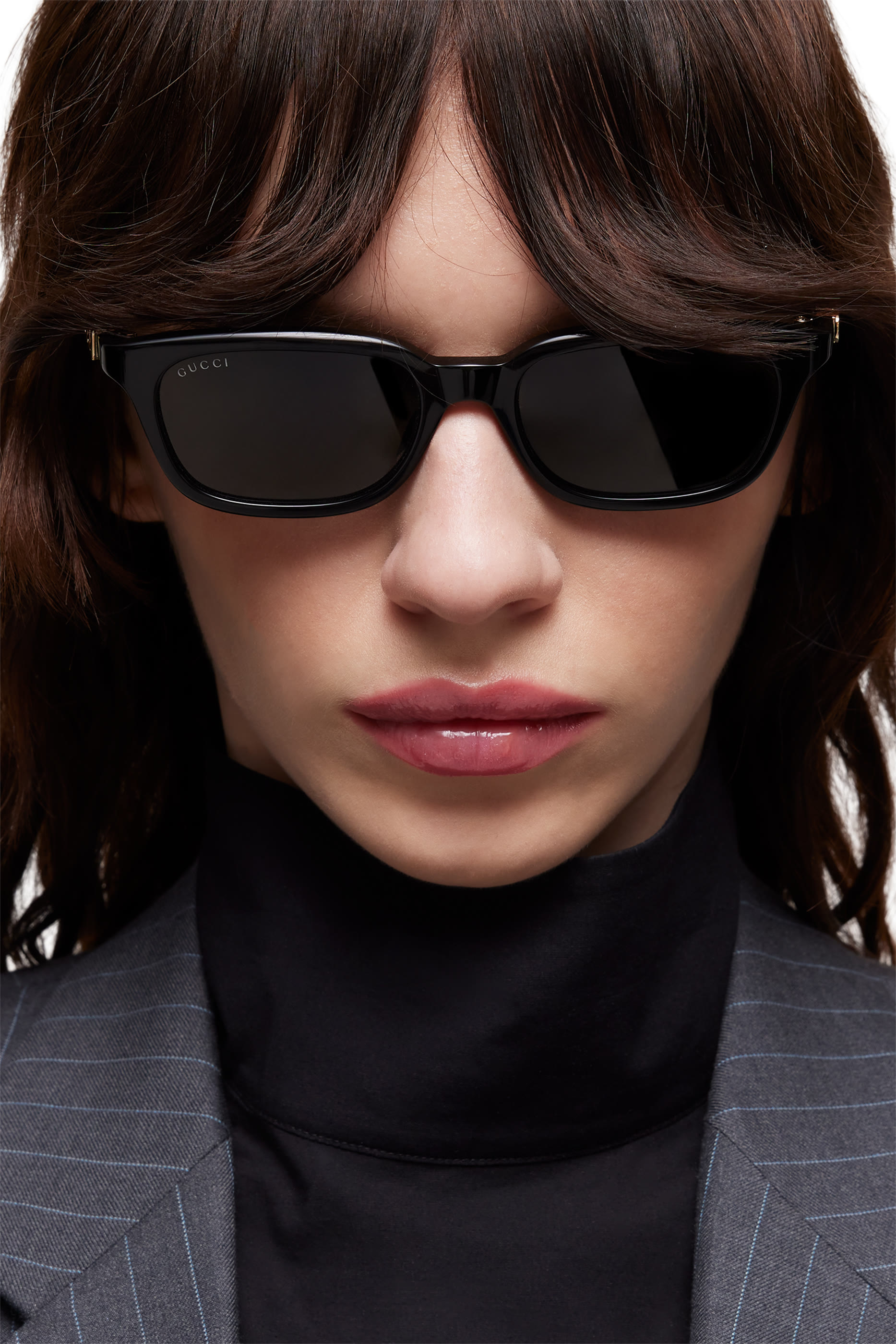 Logo Lettering Rectangular-Frame Sunglasses
