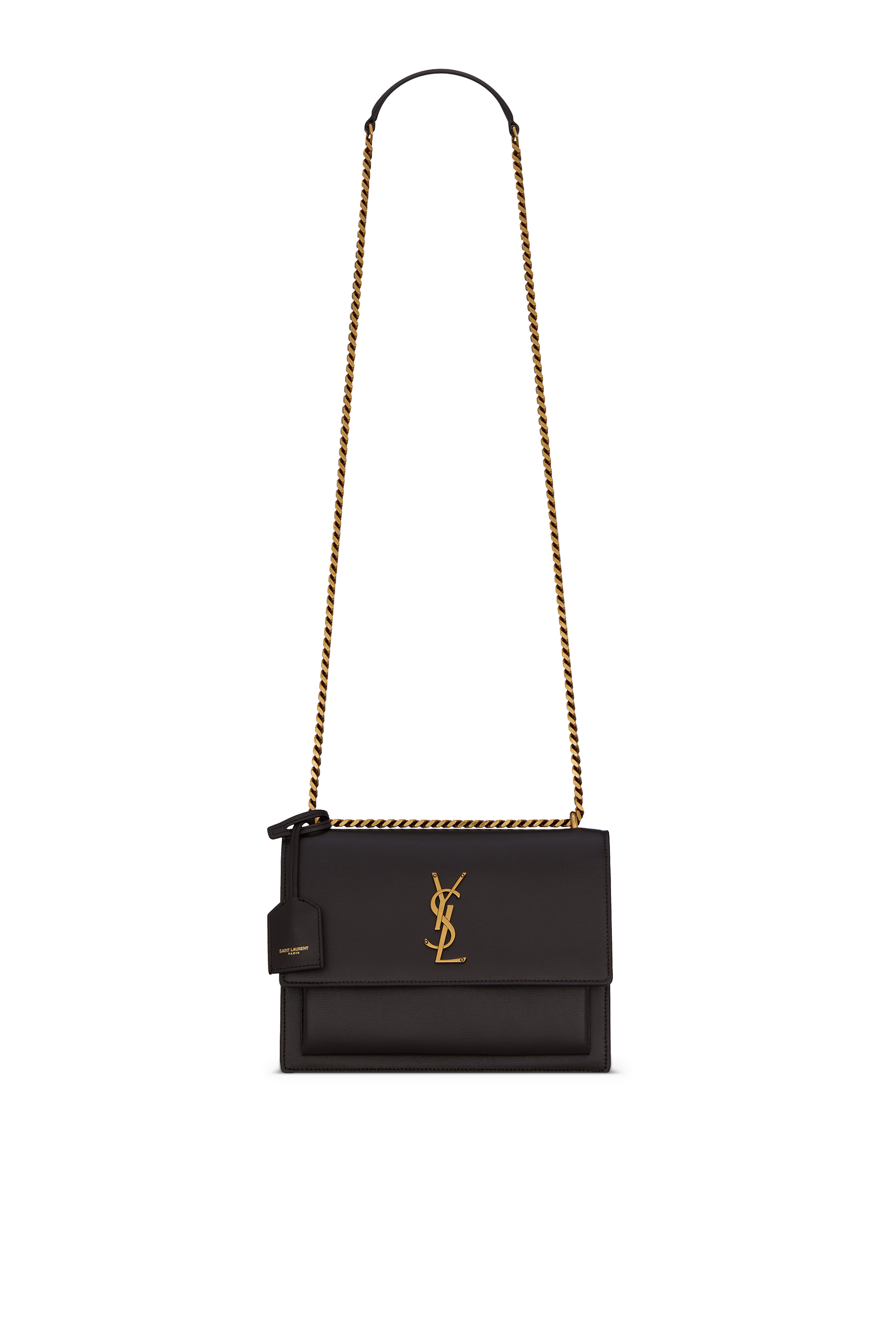 Saint Laurent Sunset Medium Chain Bag For Women 8.6in/22cm Black