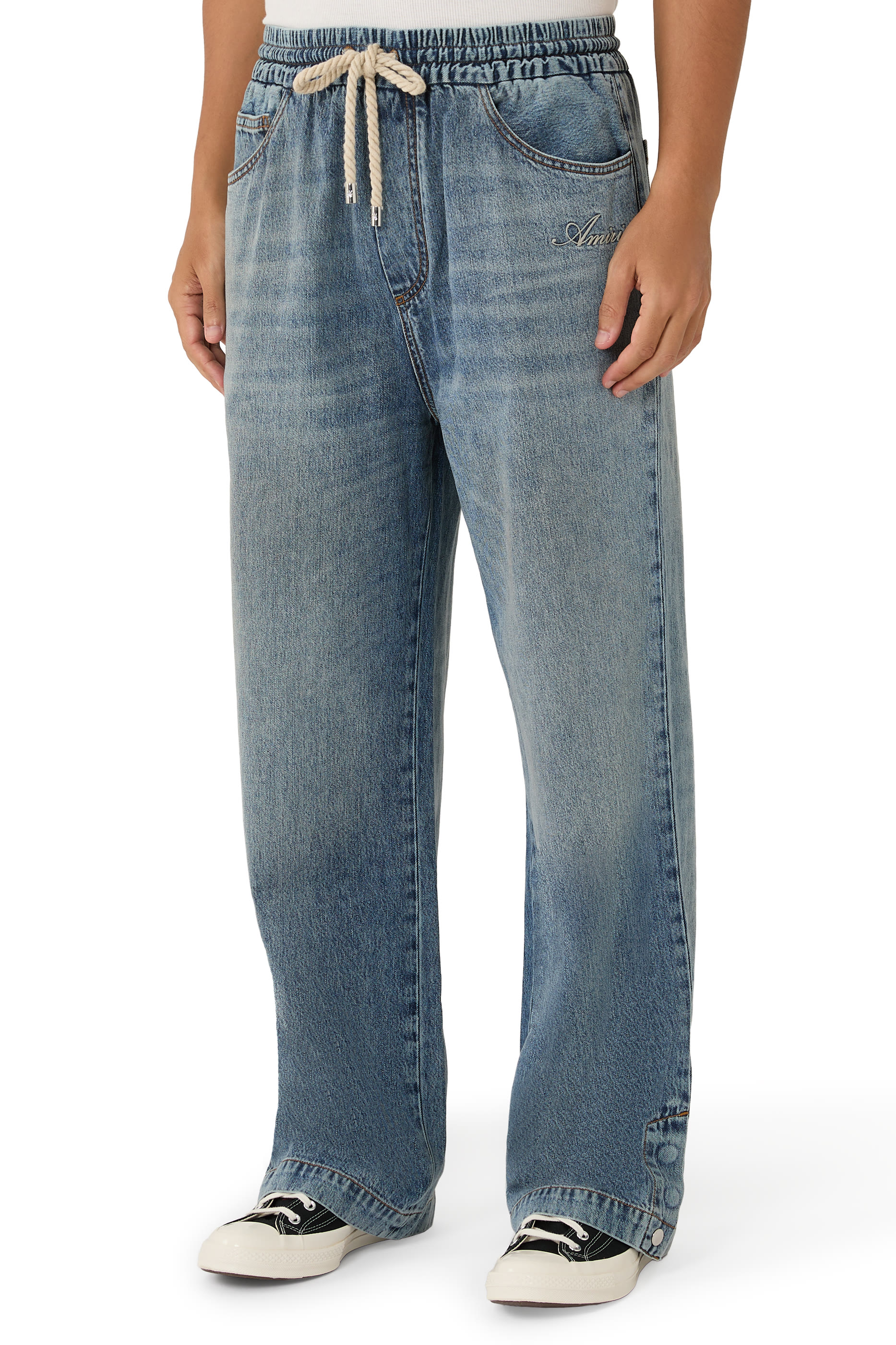 Drawstring Baggy Jeans