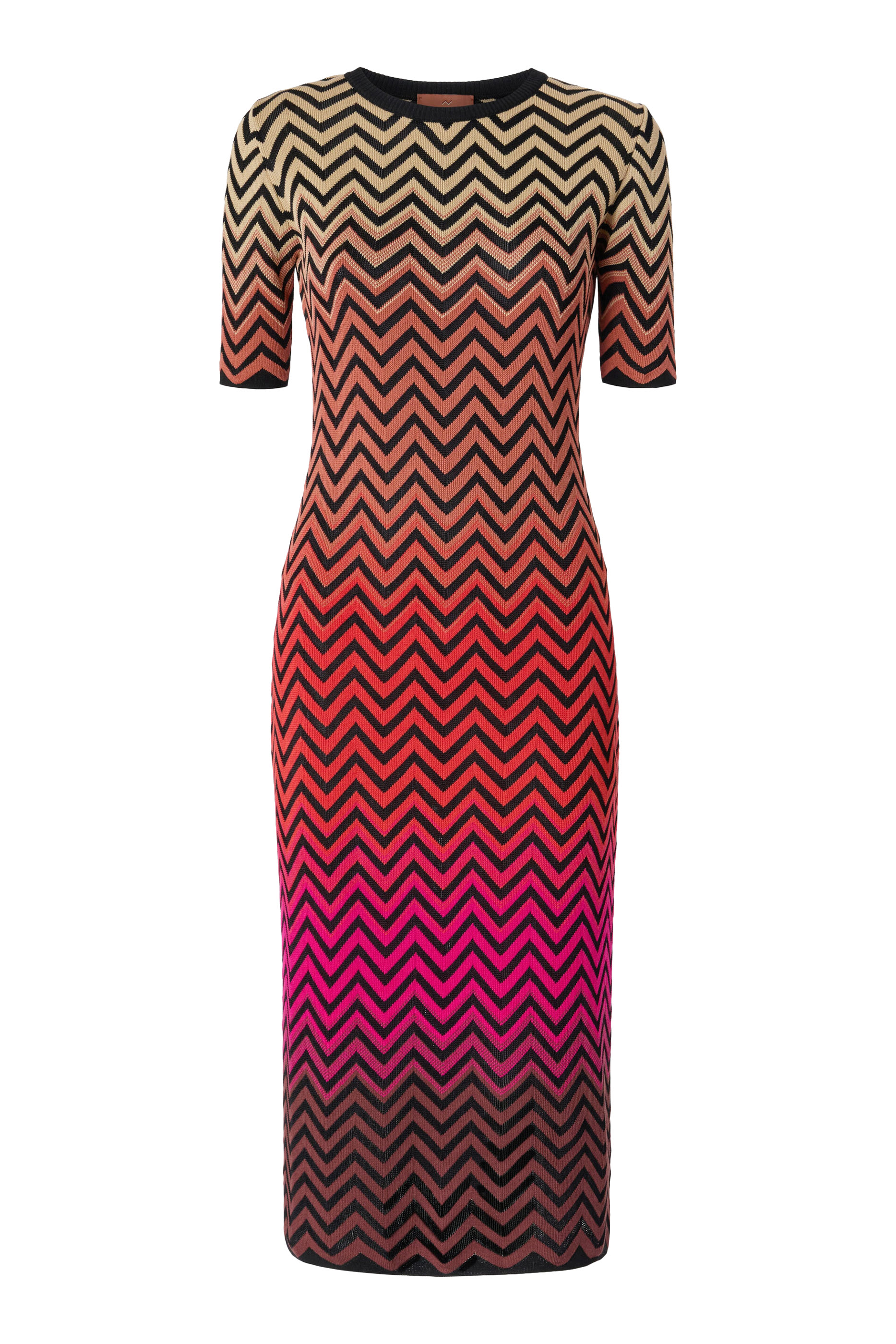 D&eacute;grad&eacute; Chevron Motif Midi Dress