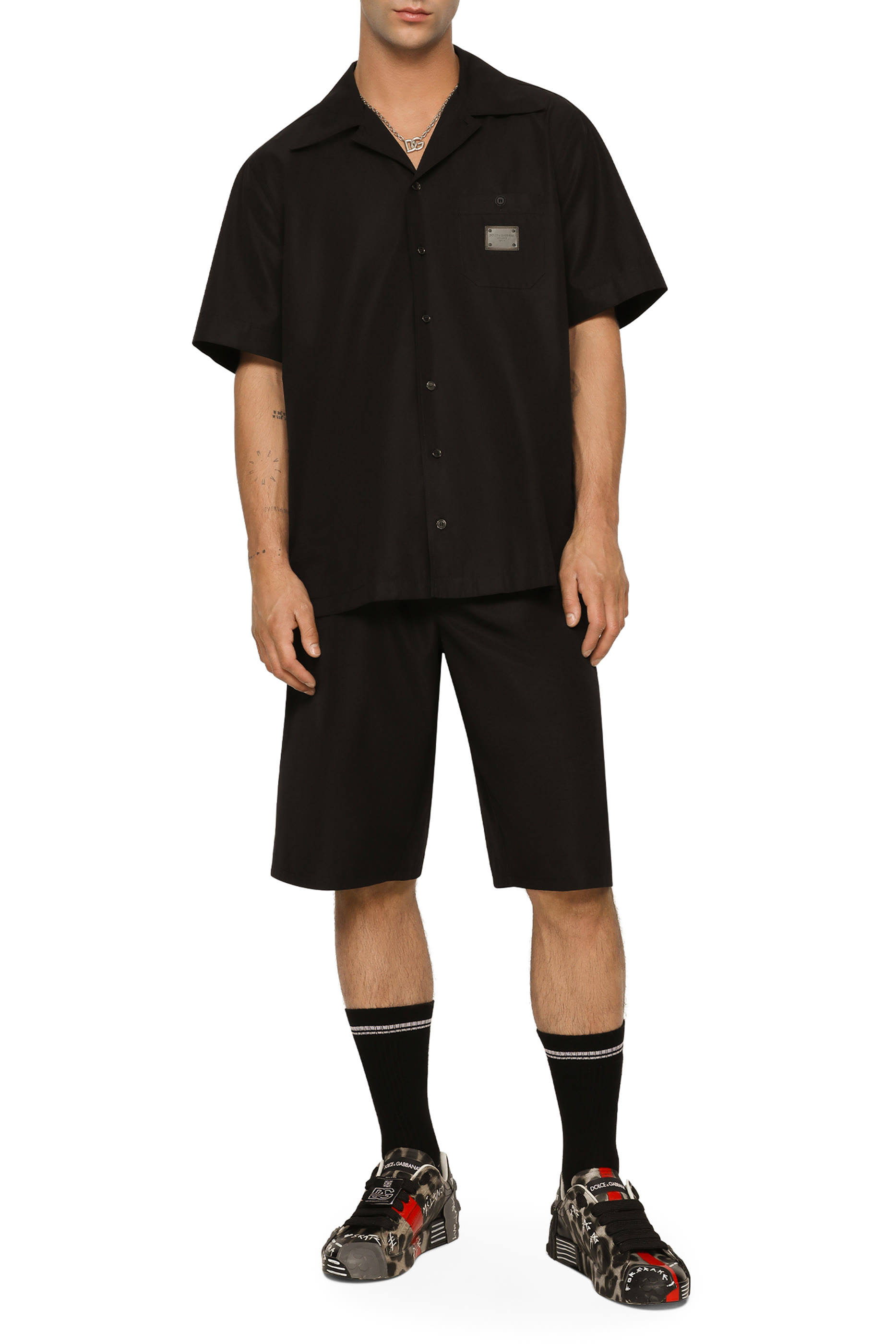 Logo Tag Cotton Hawaiian Shirt