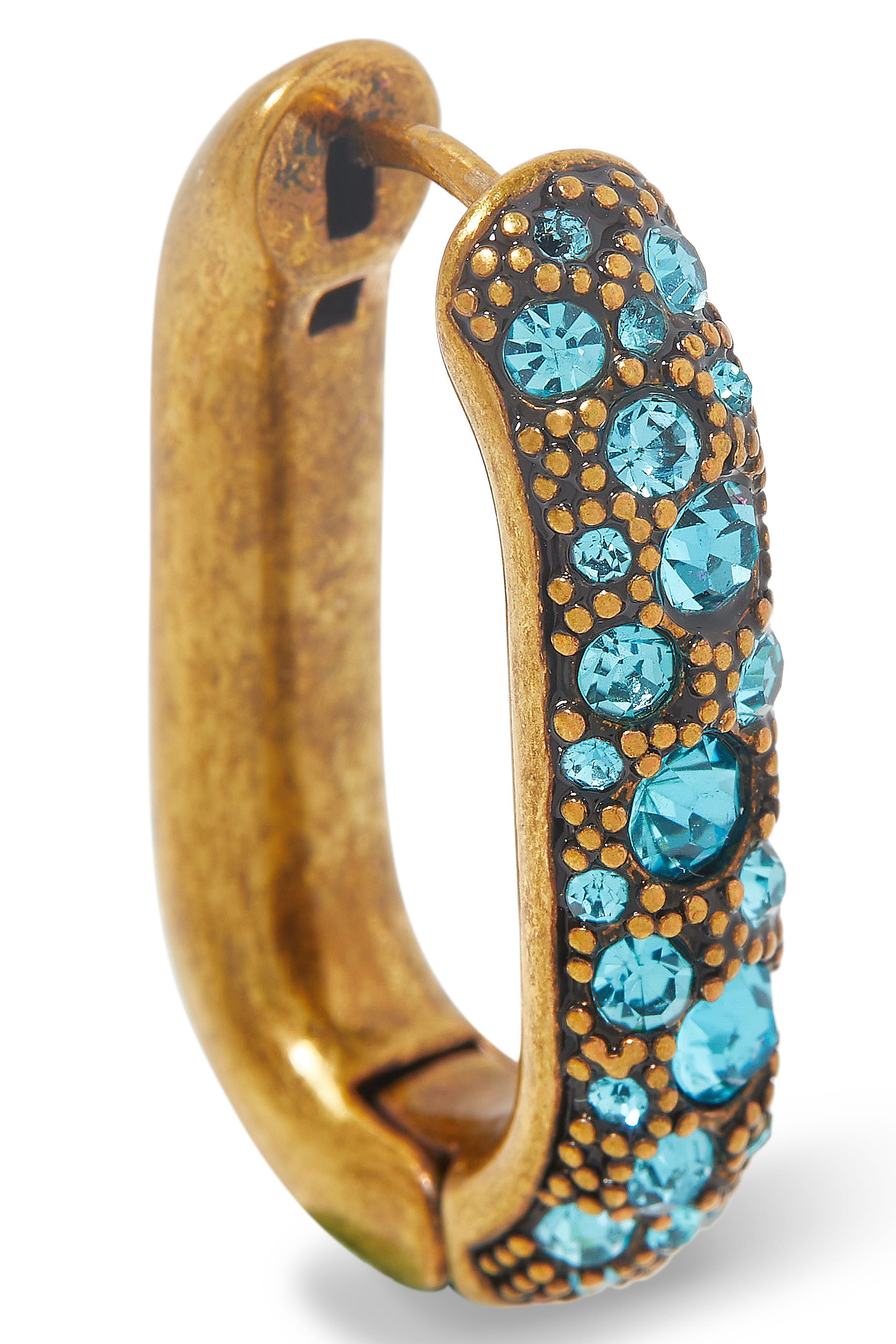 Pave Hoop Earrings, Metal